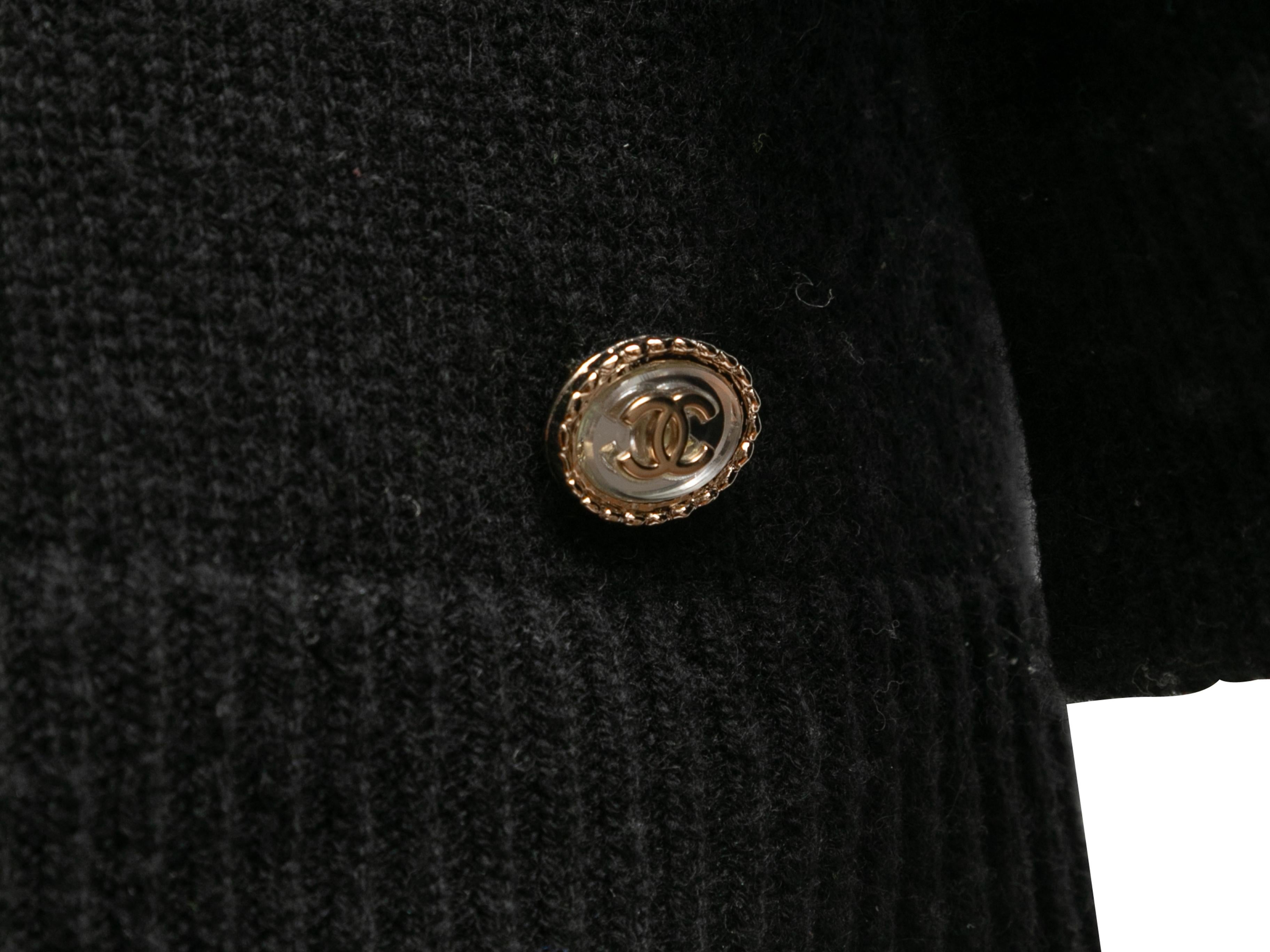 Pull en maille à logo en cachemire noir et multicolore Chanel Taille FR 36 en vente 1