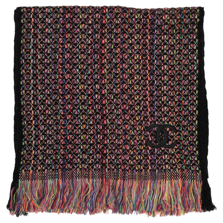 Cashmere Knit Chanel Knit Scarf Black And Multicolor Chanel