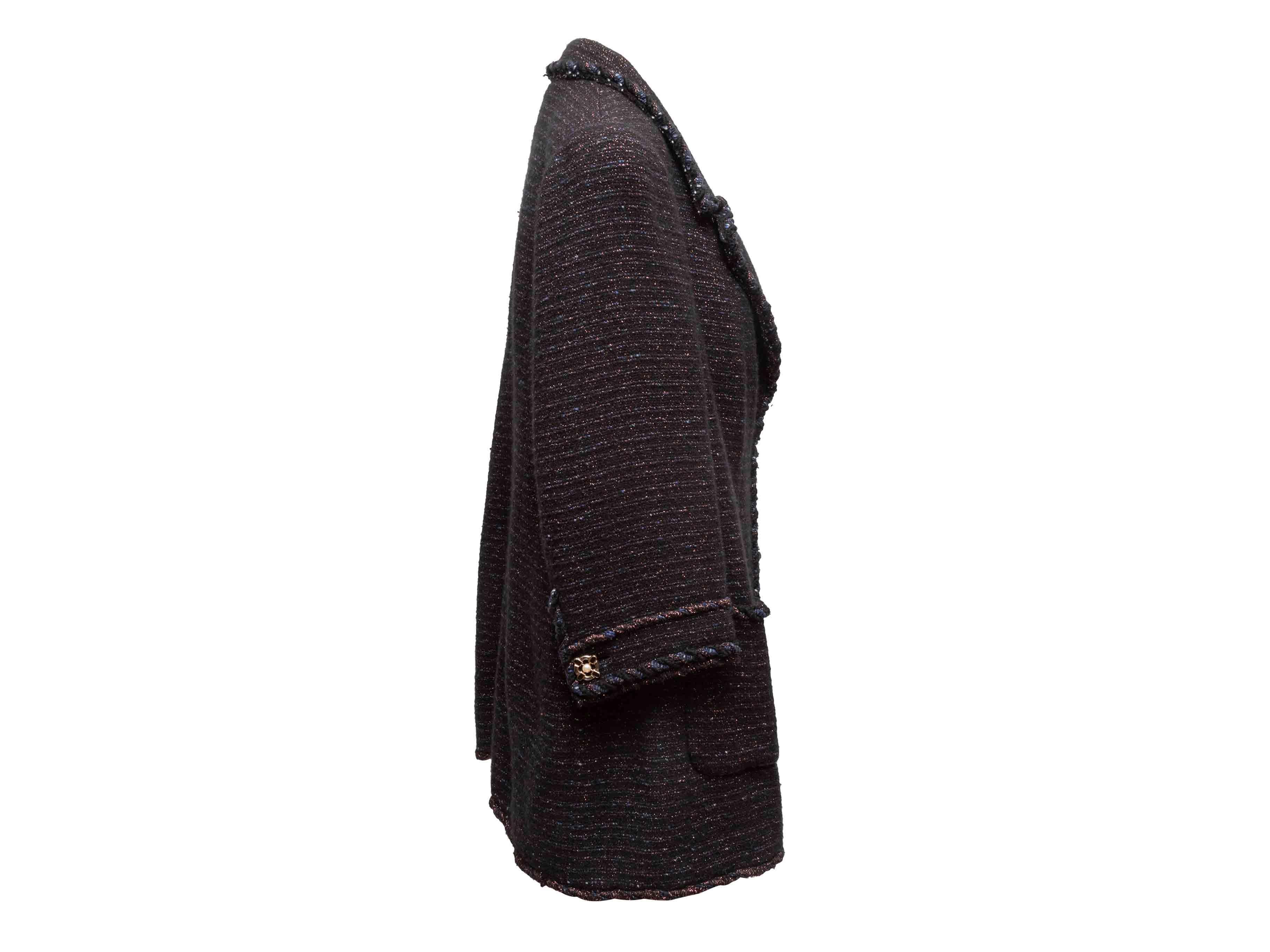 Blazer en tweed de laine métallis�é noir et multicolore Chanel automne/hiver 2007 Taille FR 50 Bon état - En vente à New York, NY