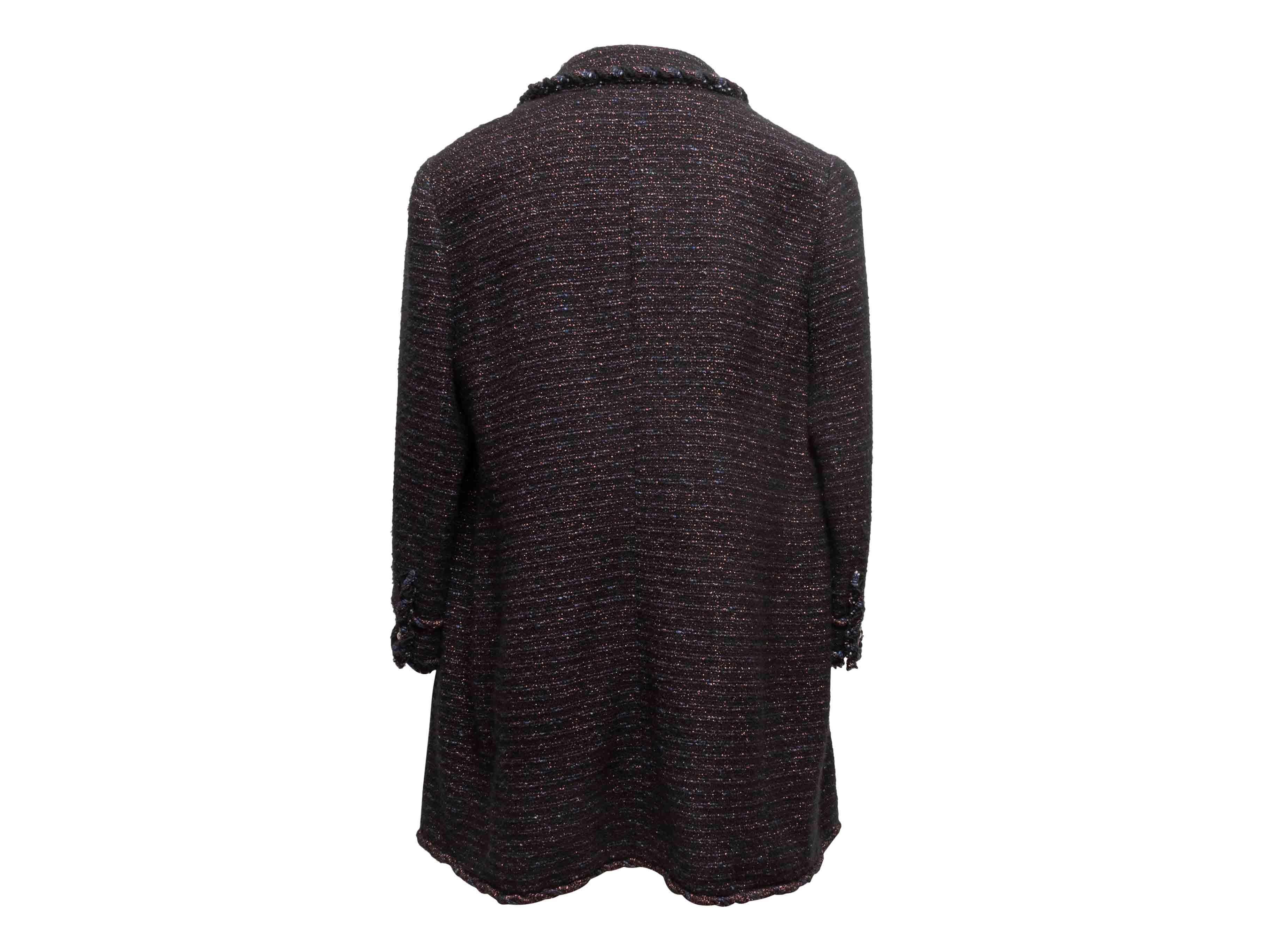 Blazer en tweed de laine métallisé noir et multicolore Chanel automne/hiver 2007 Taille FR 50 en vente 1