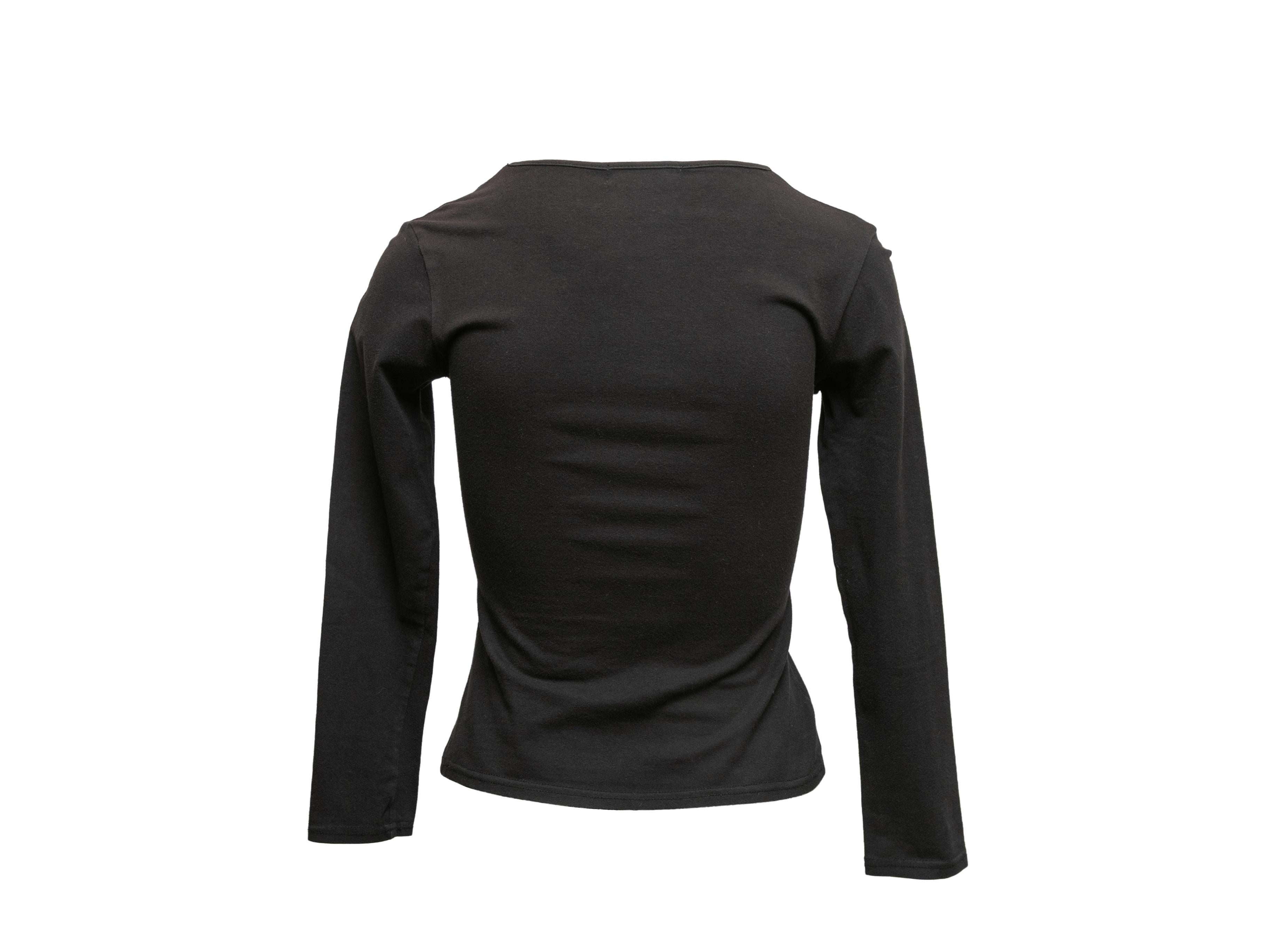 Schwarzer & mehrfarbiger Christian Dior bestickter Pullover Größe US 6 Damen im Angebot