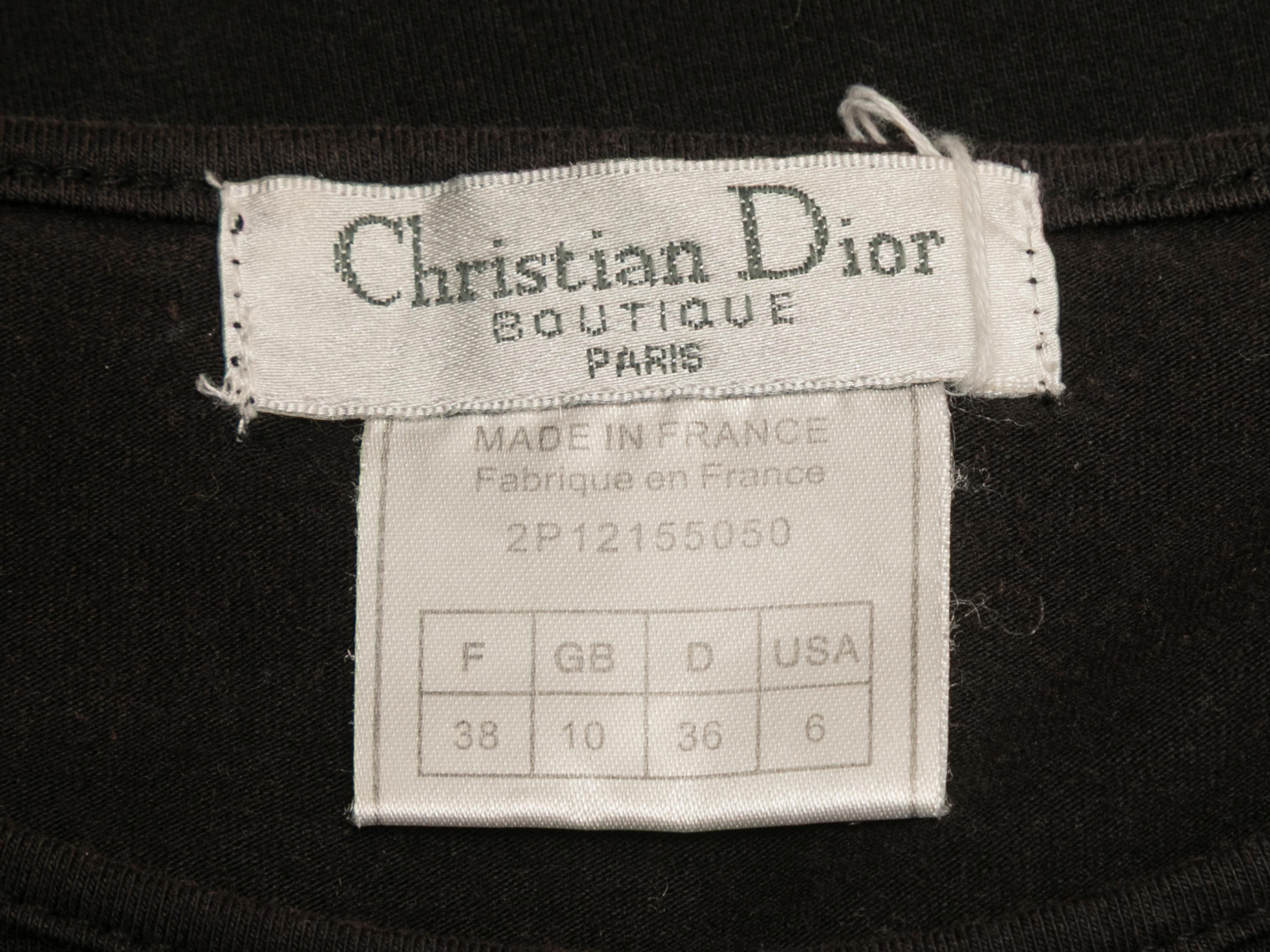 Schwarzer & mehrfarbiger Christian Dior bestickter Pullover Größe US 6 im Angebot 1