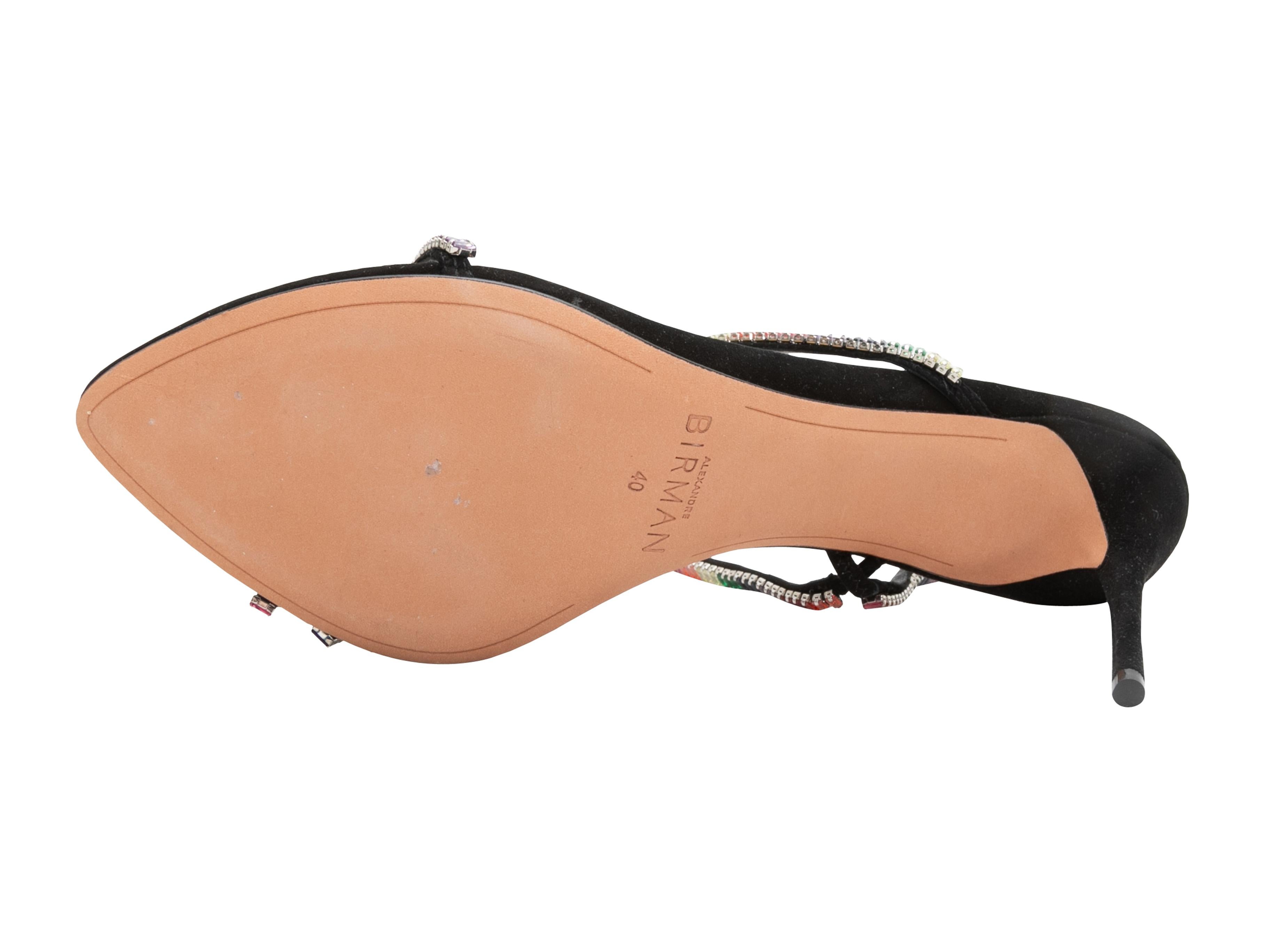 Black & Multicolor Crystal-Embellished Heeled Sandals Alexandre Birman Size 40 For Sale 1