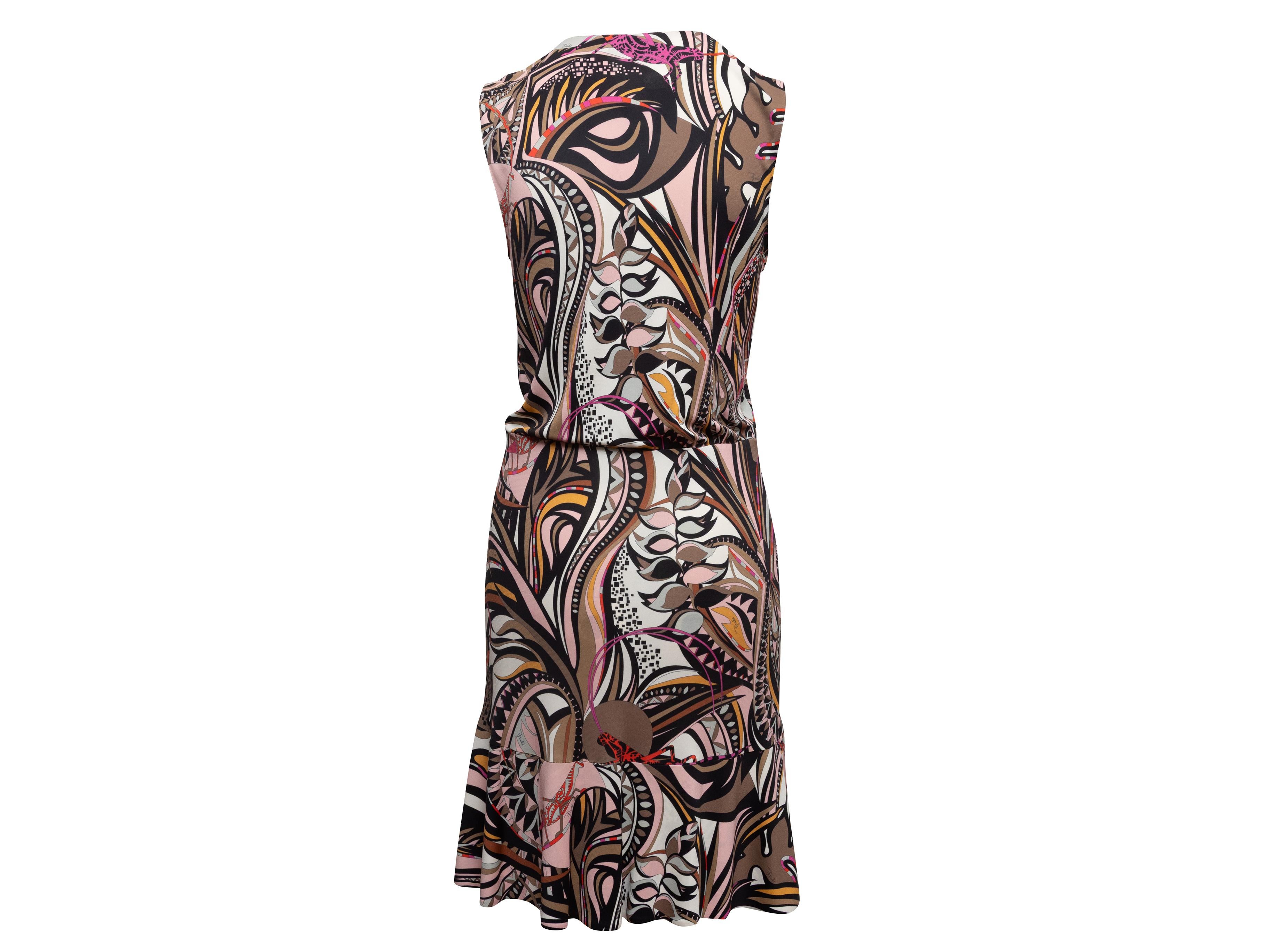 Robe sans manches imprimée noire et multicolore Emilio Pucci Taille IT 44 Unisexe en vente