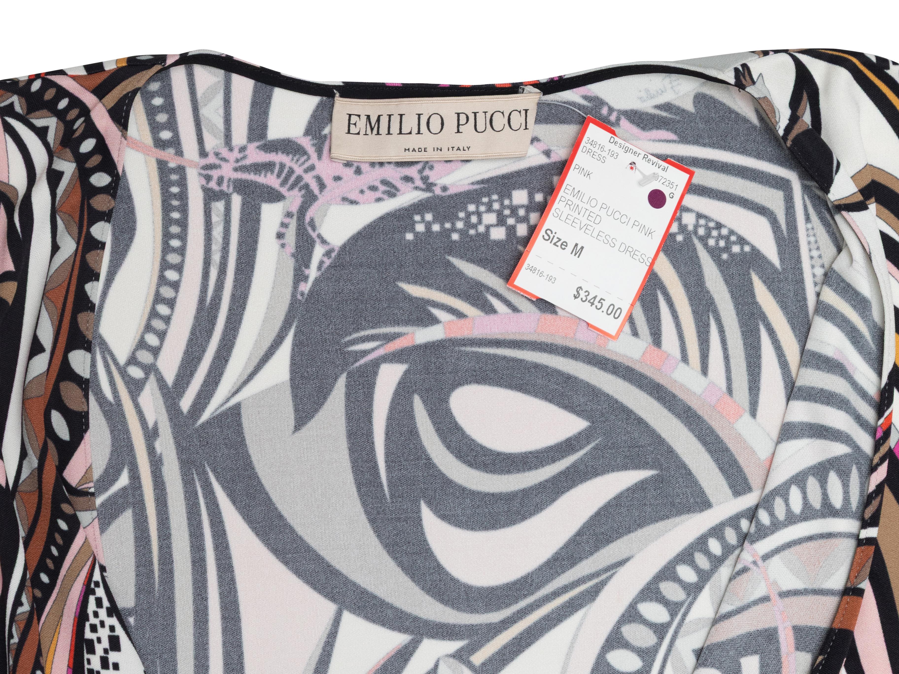 Robe sans manches imprimée noire et multicolore Emilio Pucci Taille IT 44 en vente 1