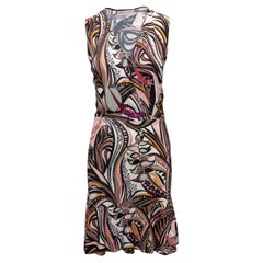 Robe sans manches imprimée noire et multicolore Emilio Pucci Taille IT 44