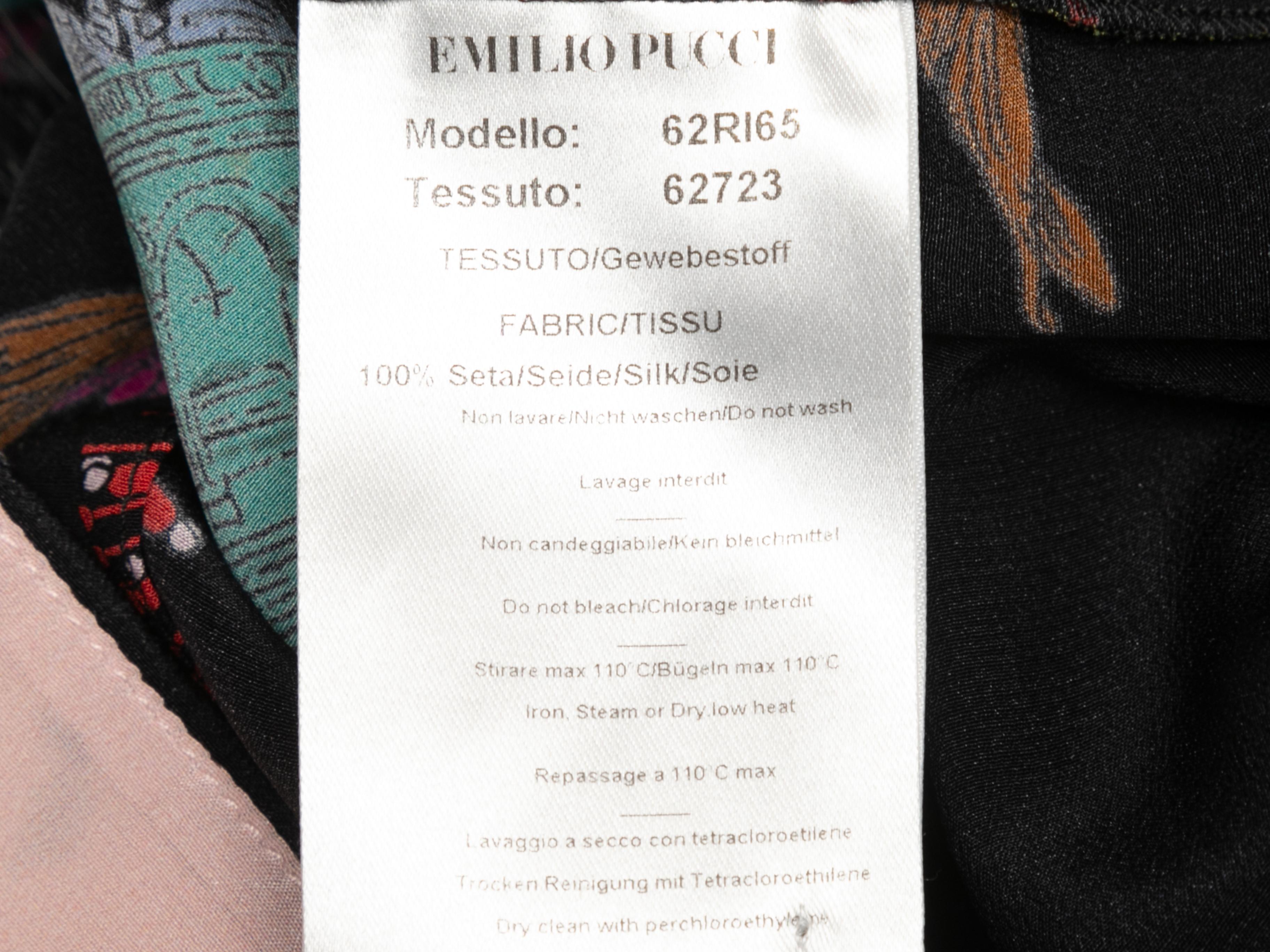Black & Multicolor Emilio Pucci Silk Fish Print Dress Size IT 38 2