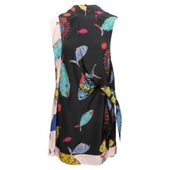 Black & Multicolor Emilio Pucci Silk Fish Print Dress Size IT 38