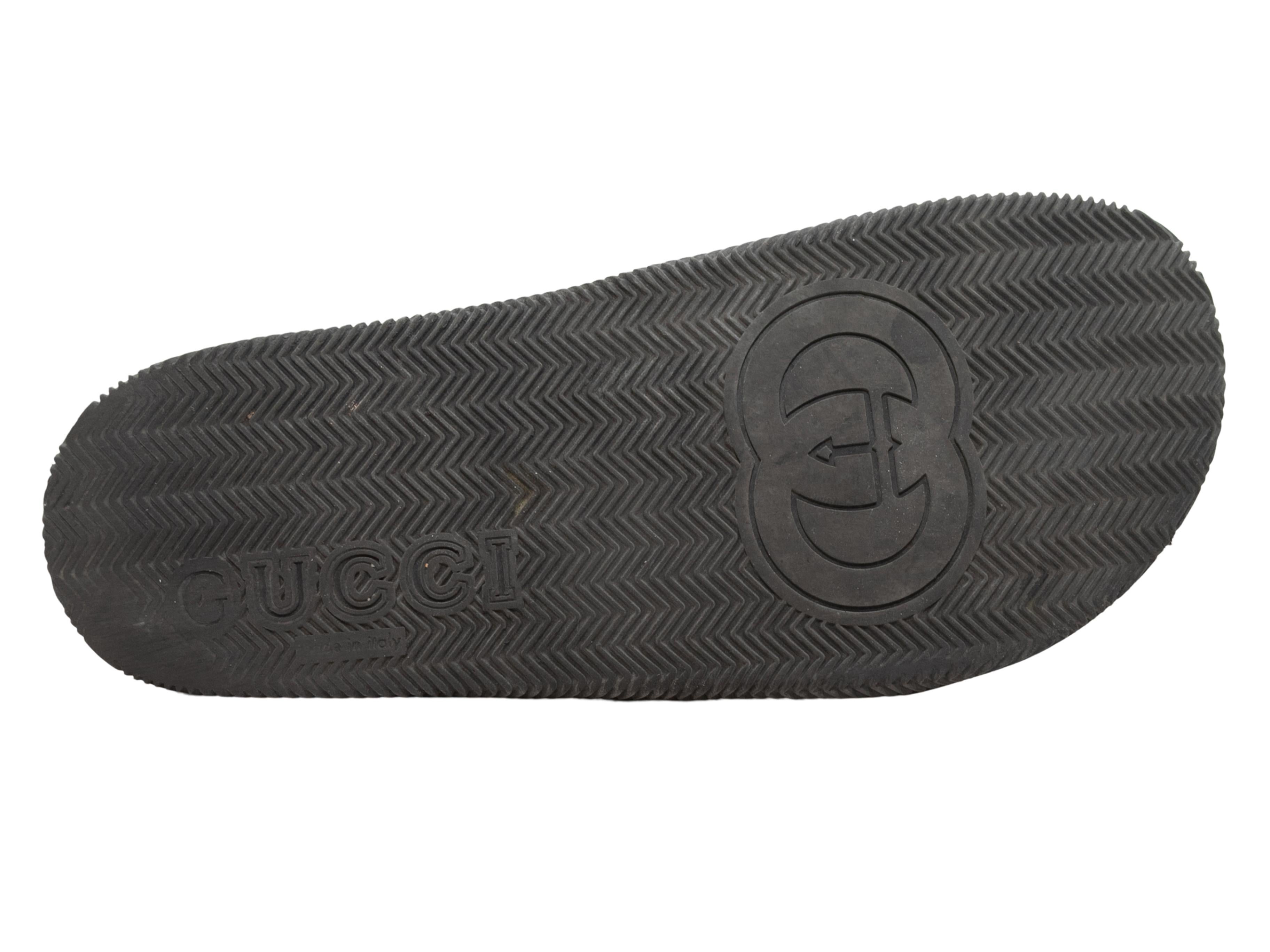 Black & Multicolor Gucci Men's Rubber Slide Sandals 2