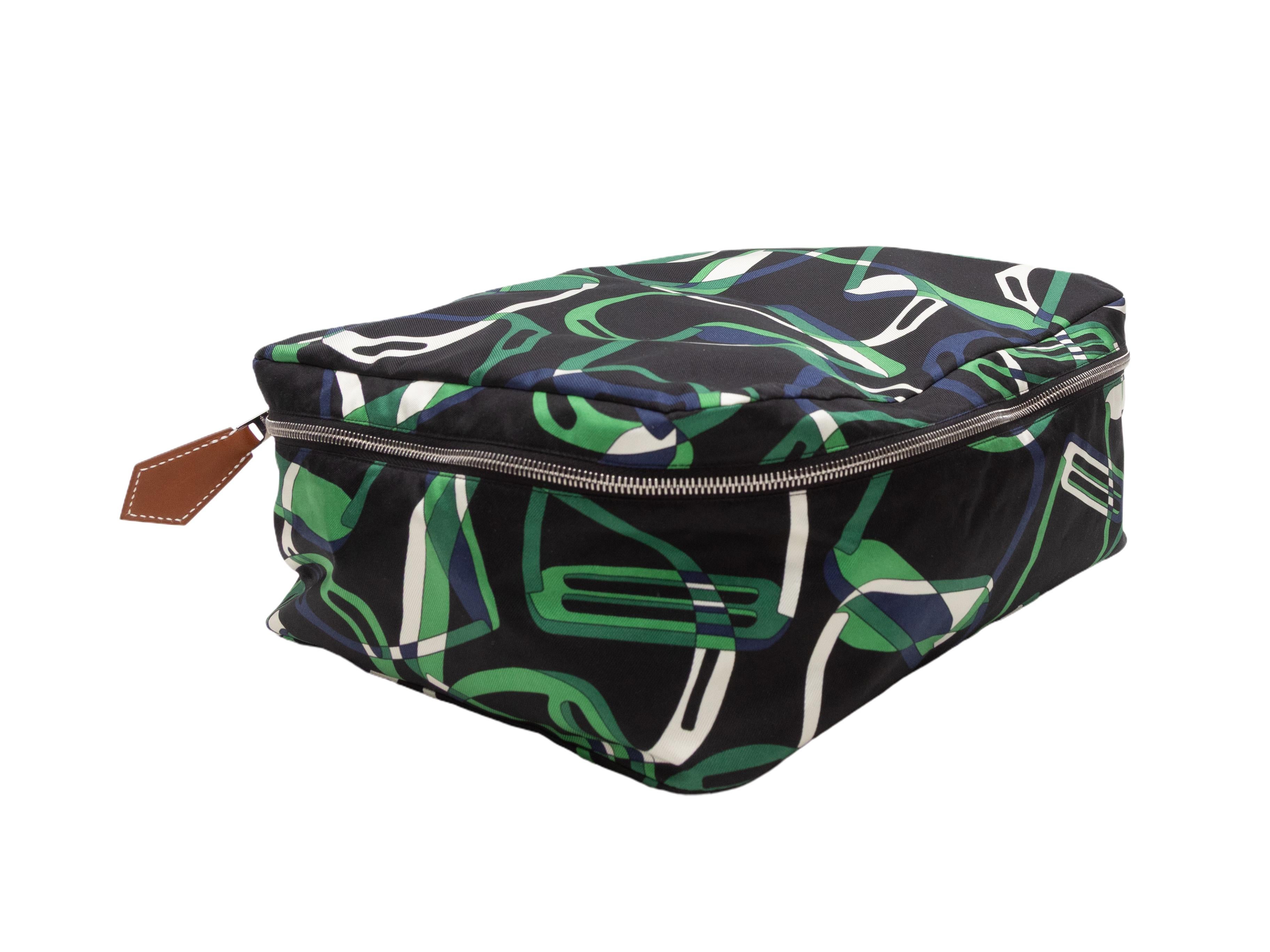 Women's Black & Multicolor Hermes Silk Bain Pouch For Sale