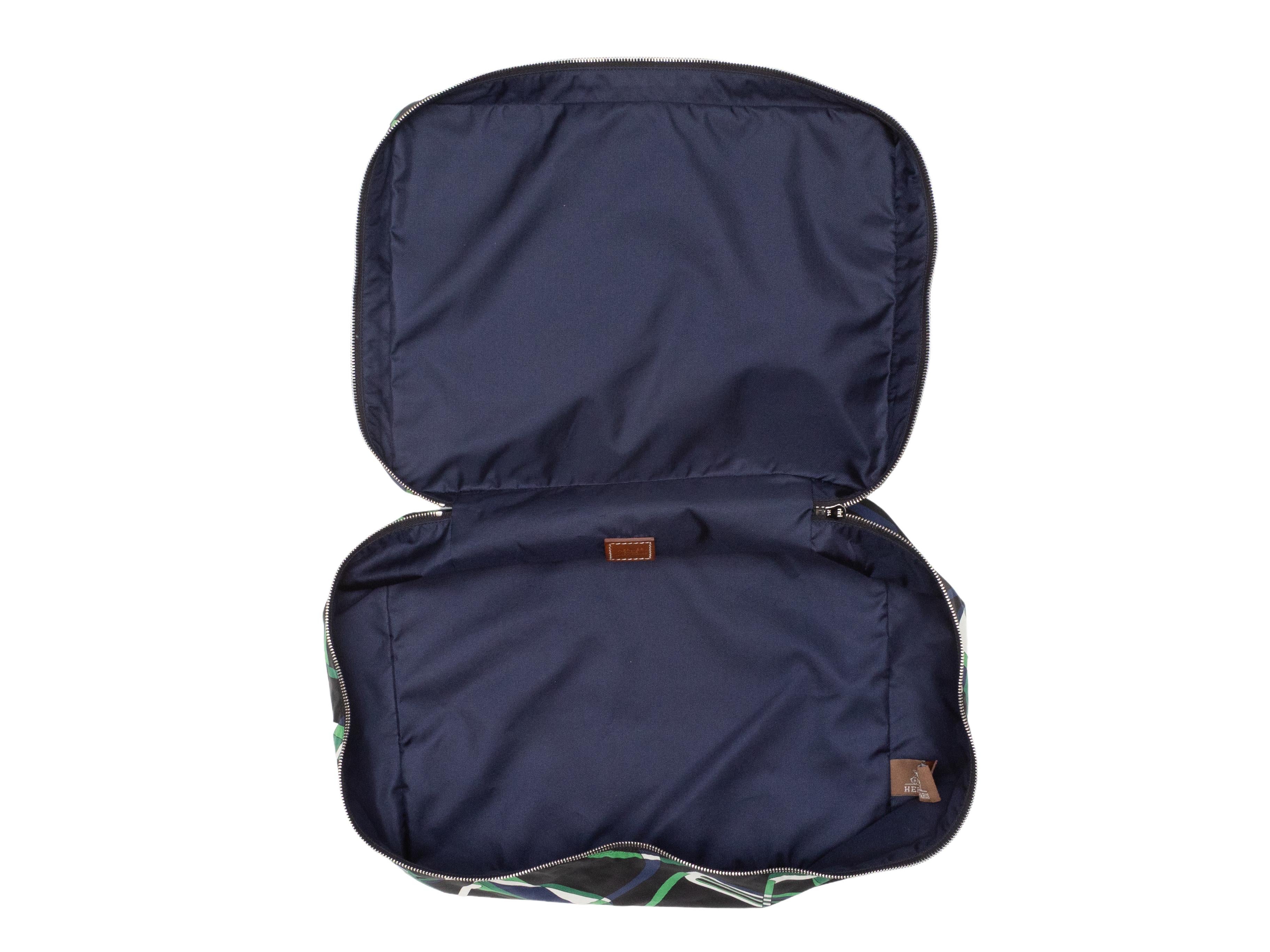 Black & Multicolor Hermes Silk Bain Pouch For Sale 2
