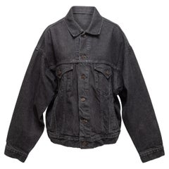 Schwarze & mehrfarbige bestickte Denim-Jacke „In Living Color“ aus Guss