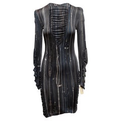 Black & Multicolor Jean Paul Gaultier Femme Zipper Print Dress Size IT 42