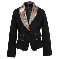 Schwarzer & mehrfarbiger Kenzo Blazer aus Wolle und Kaschmir Größe EU 38