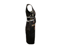 Robe sans manches à imprimé photographique noir et multicolore Moschino Couture Taille IT