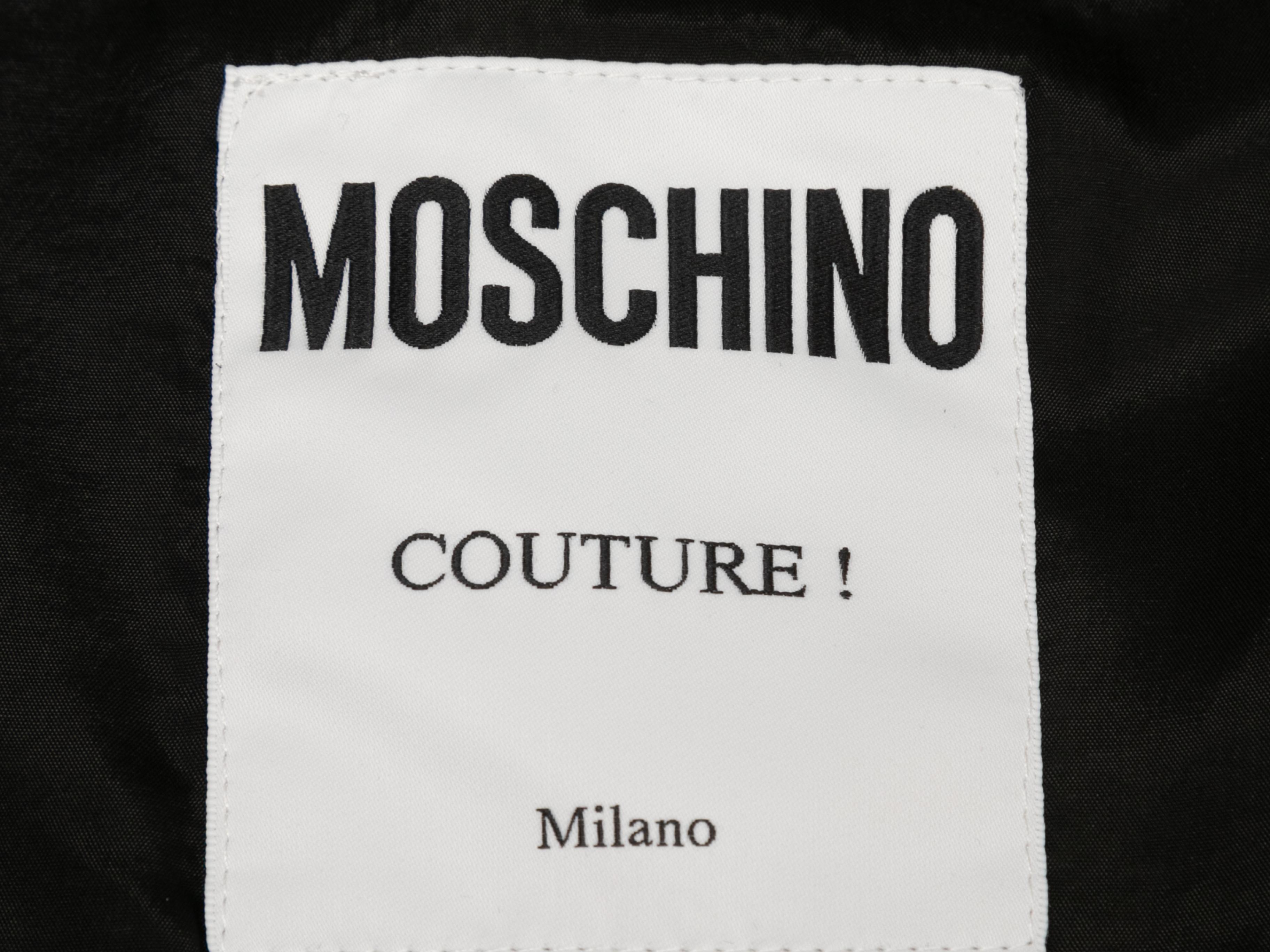 Robe sans manches à imprimé photographique noir et multicolore Moschino Couture Taille IT Pour femmes en vente