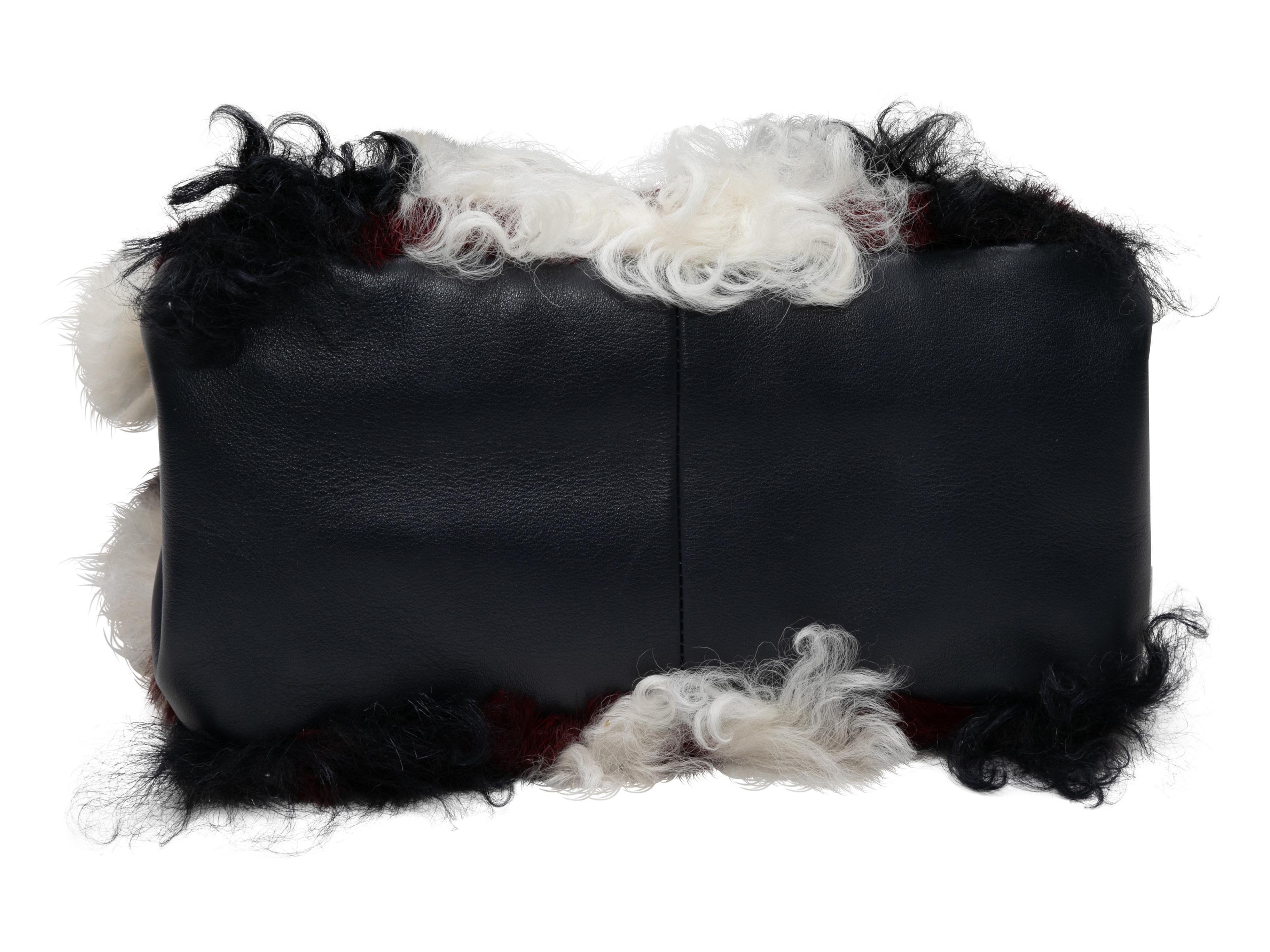 Black & Multicolor Mulberry Tartan Shearling Shoulder Bag In Good Condition For Sale In New York, NY
