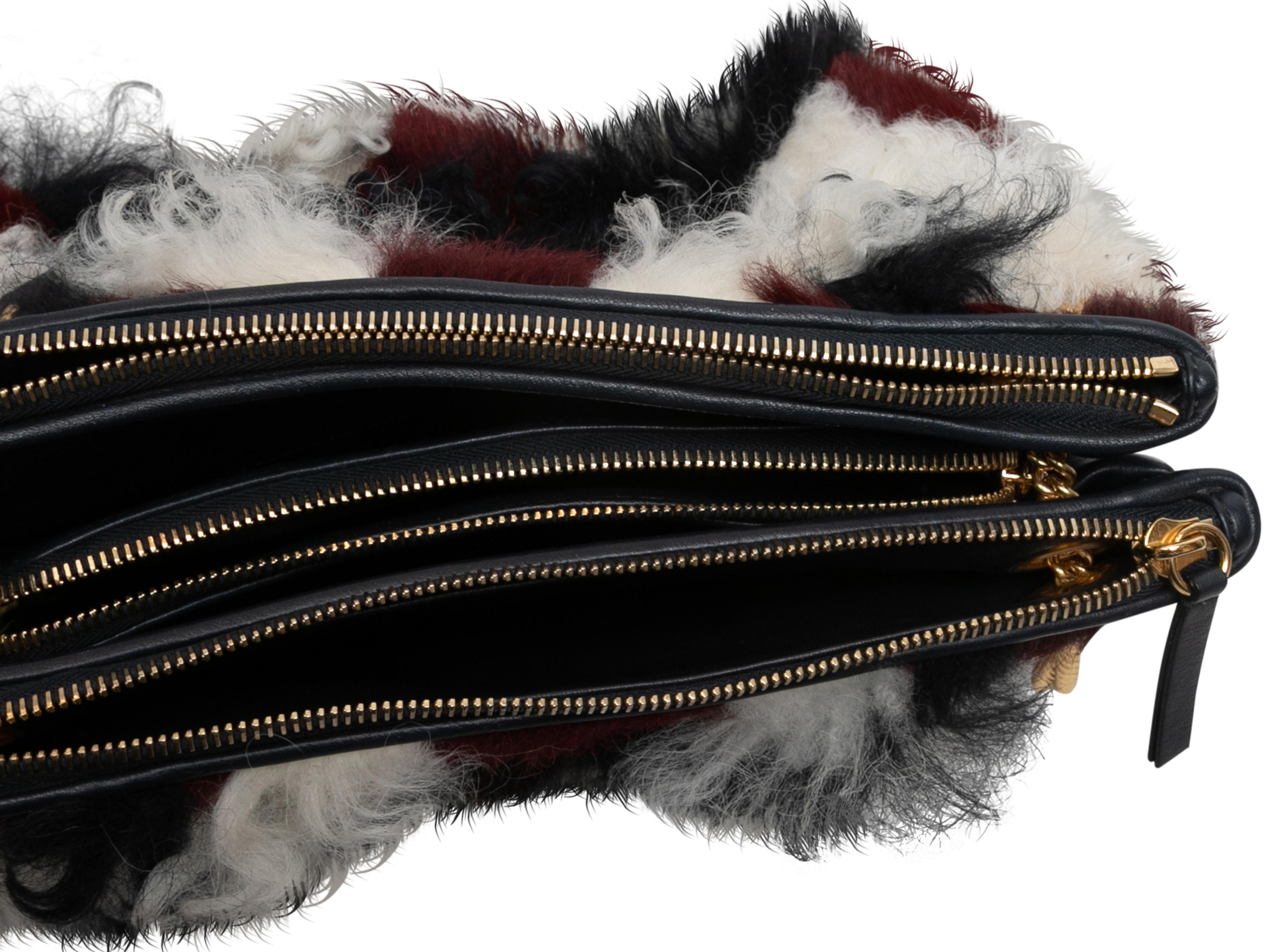 Black & Multicolor Mulberry Tartan Shearling Shoulder Bag For Sale 1