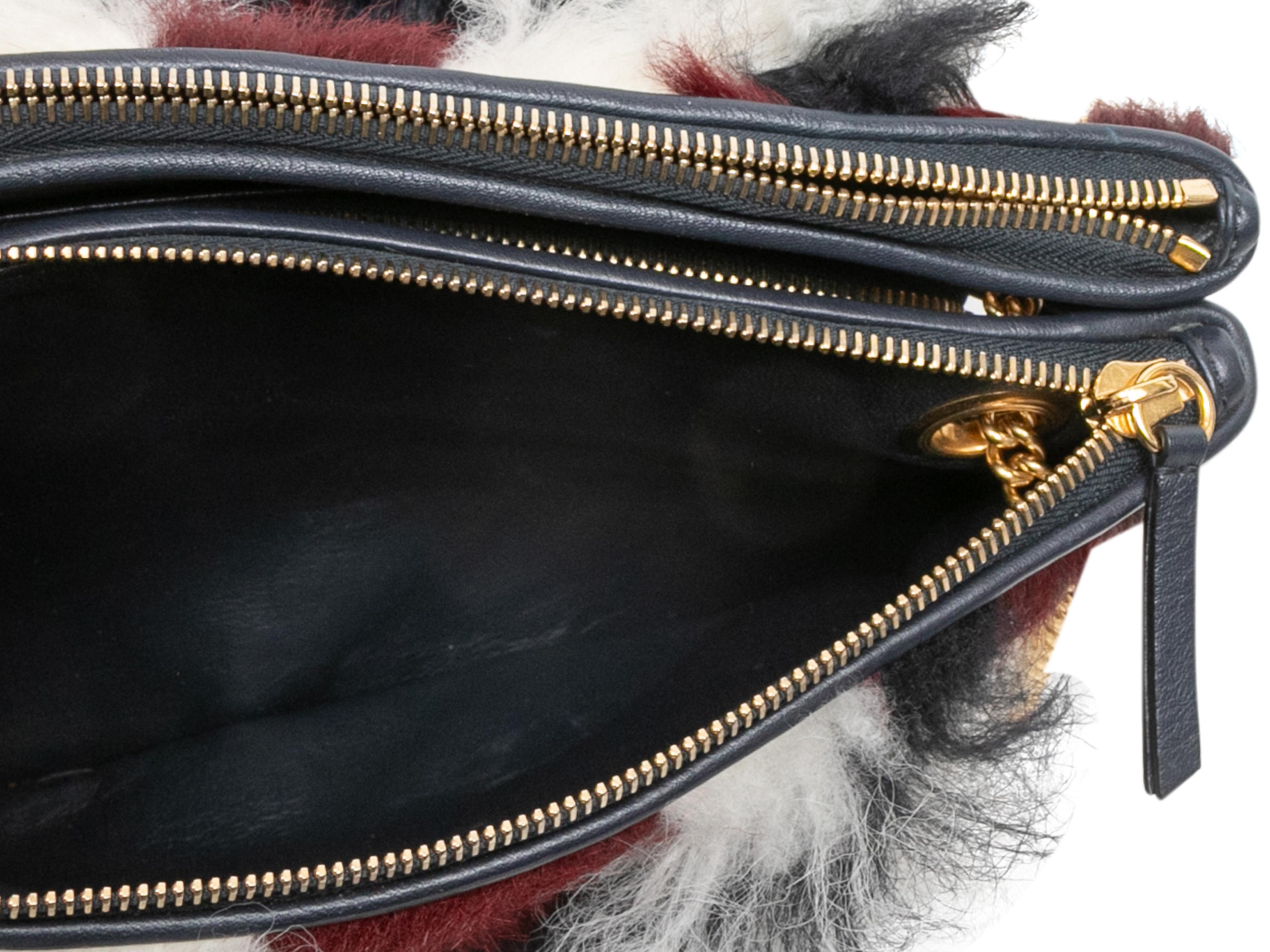 Black & Multicolor Mulberry Tartan Shearling Shoulder Bag For Sale 2