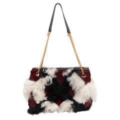 Black & Multicolor Mulberry Tartan Shearling Shoulder Bag