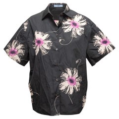 Black & Multicolor Prada Floral Button-Up Shirt Size IT 36