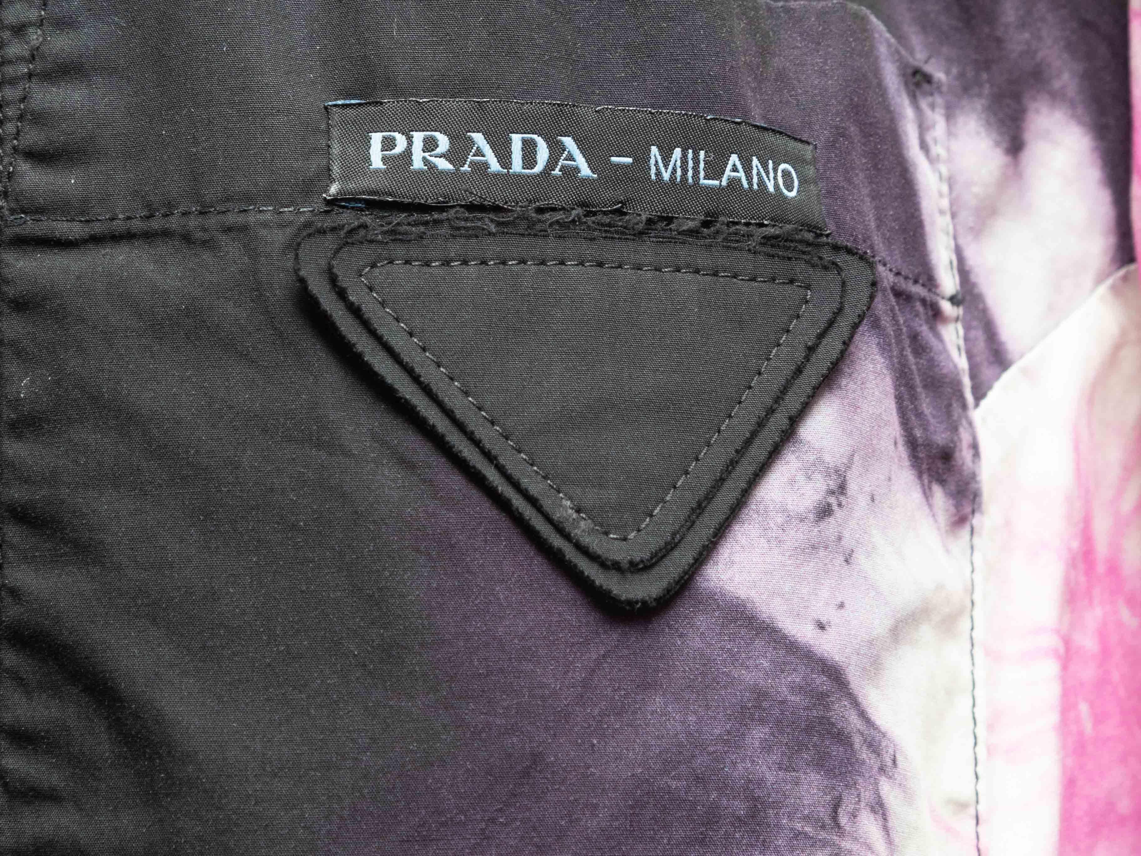 Schwarz & Multicolor Prada Tie-Dye Short Sleeve Button-Up Größe US M im Angebot 2