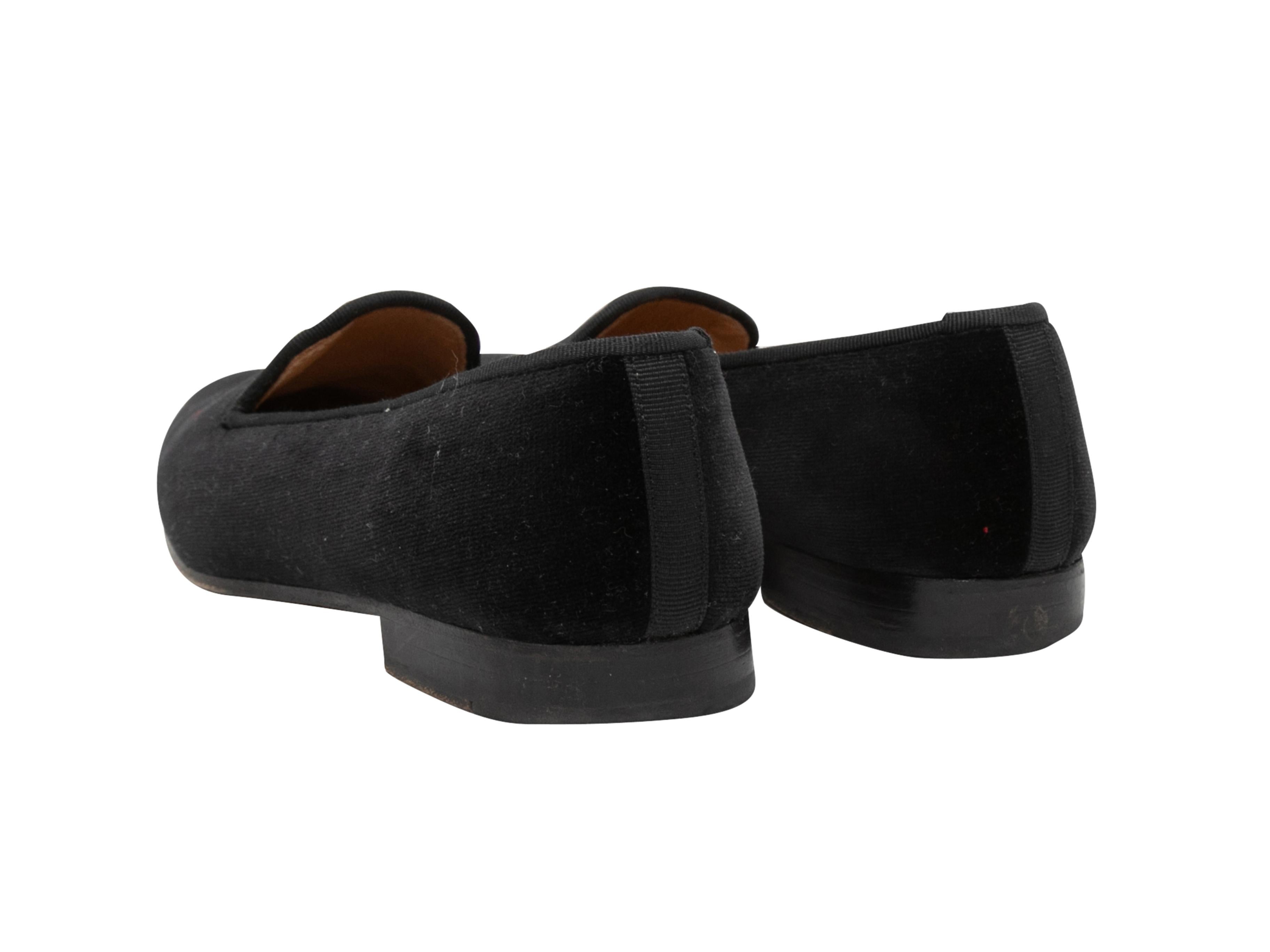Black & Multicolor Stubbs & Wootton Velvet Loafers Size 37.5 For Sale 1