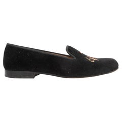 Used Black & Multicolor Stubbs & Wootton Velvet Loafers Size 37.5