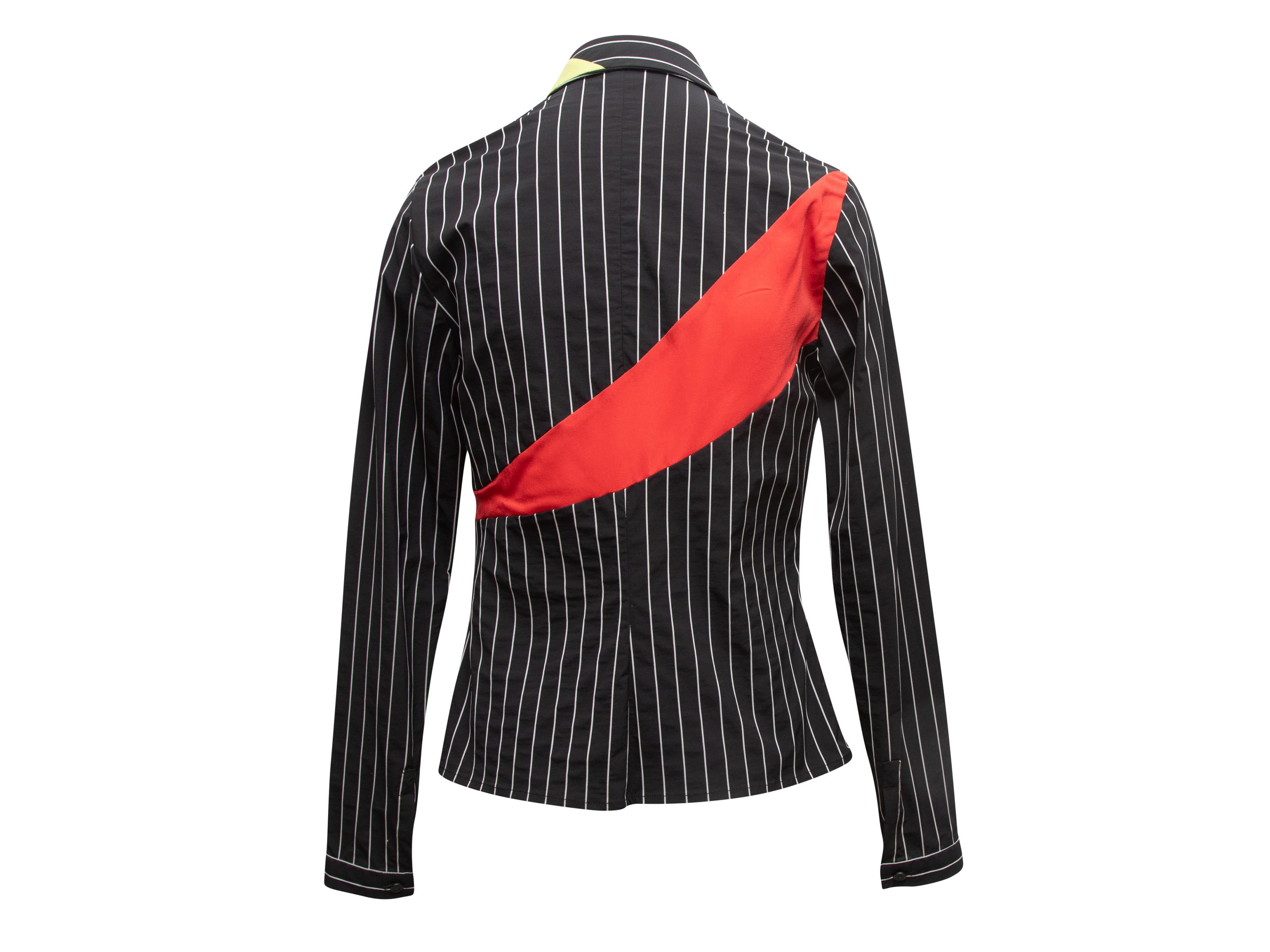 Black & Multicolor Versus Gianni Versace Striped Button-Up Top 1