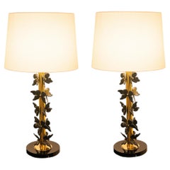 Black Murano Butterflies Set of 2 Table Lamp