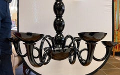Kronleuchter aus schwarzem Muranoglas, hergestellt in Venedig, Italien, von VeArt