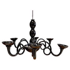 Black Murano Glass Chandelier Made in Venice, Italy by VeArt