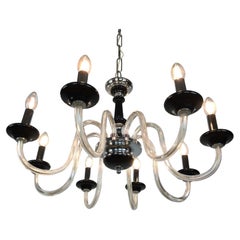 Black Murano Glass Chandelier, Mid-20th Century