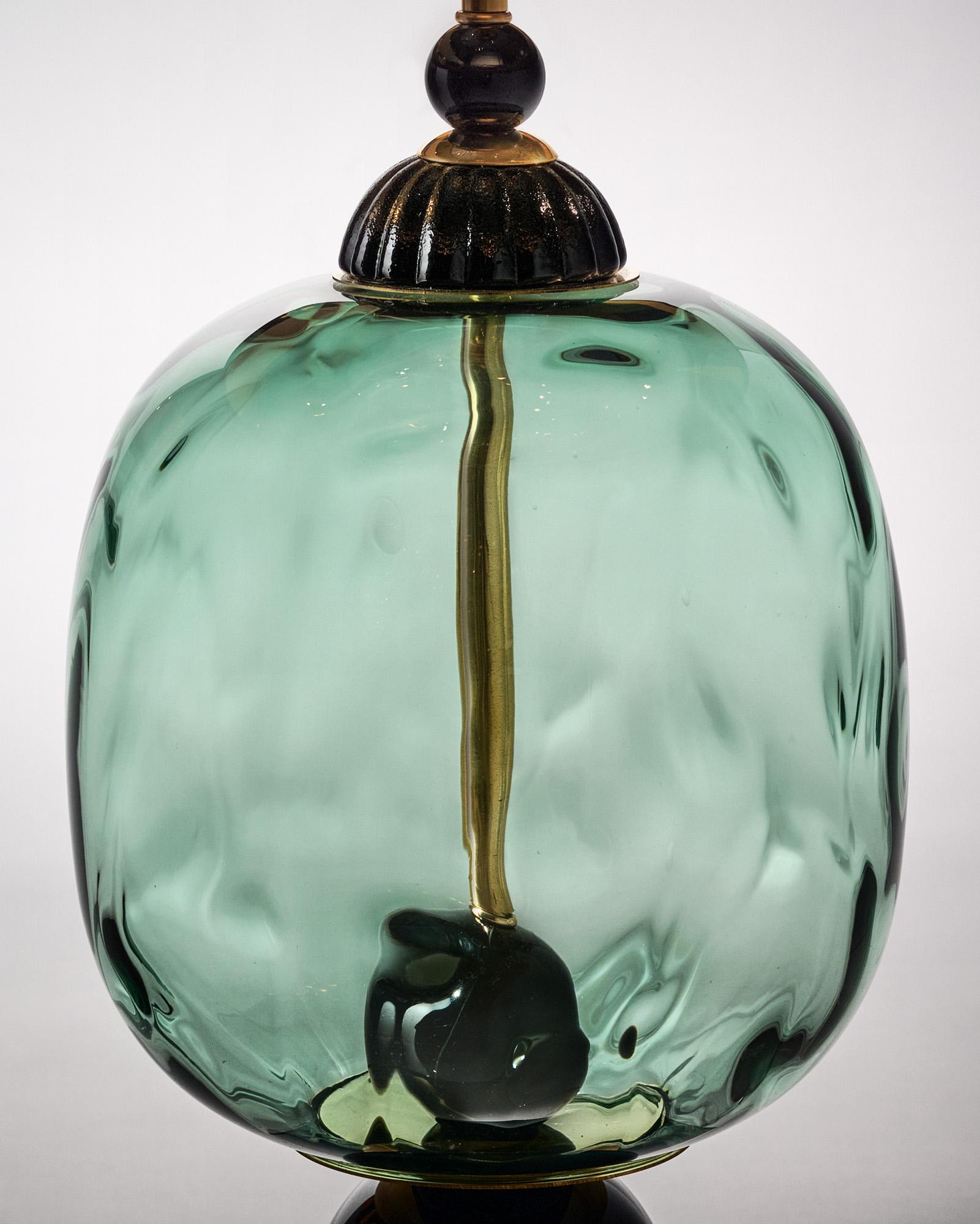 Black Murano Glass Modernist Lamps In New Condition For Sale In Austin, TX