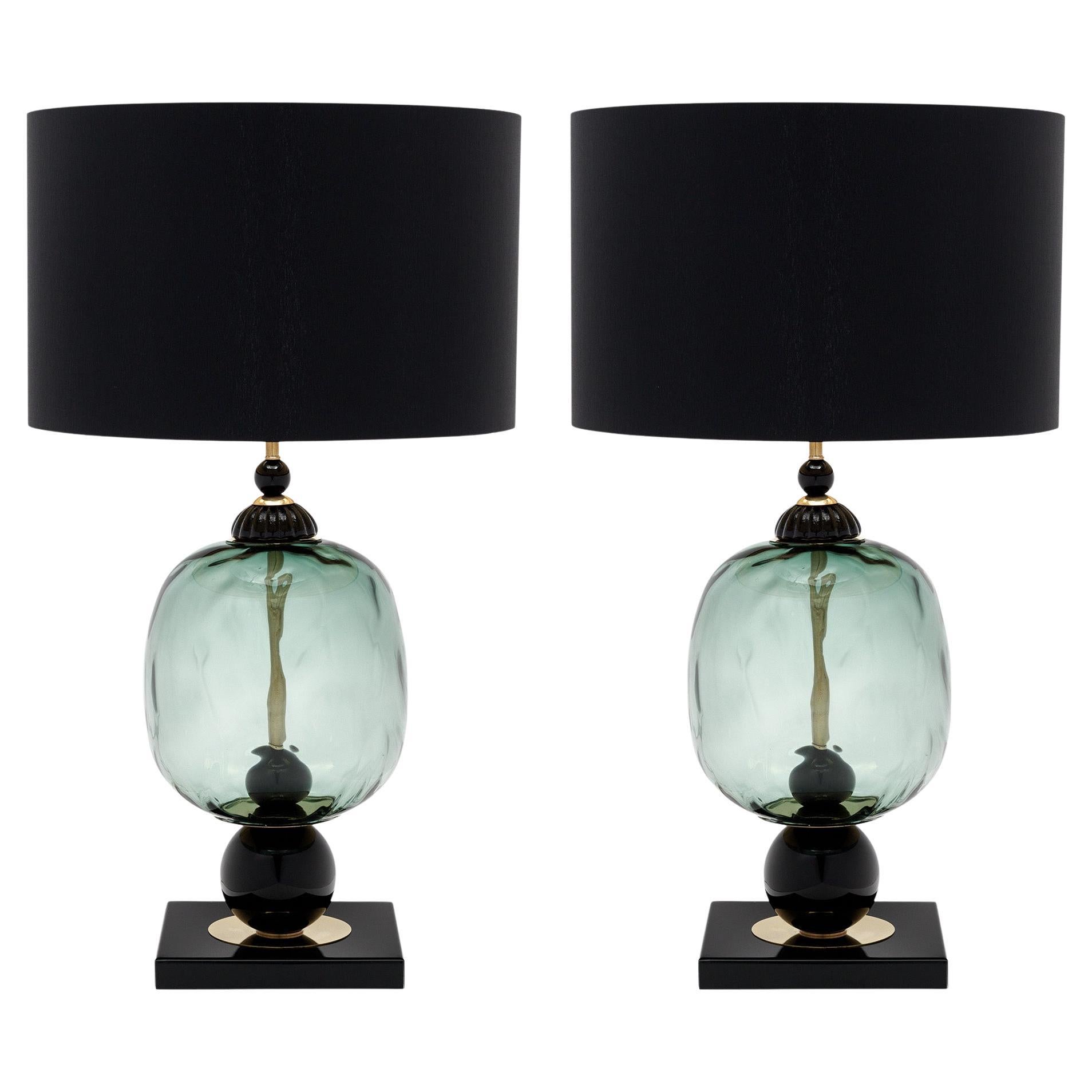 Black Murano Glass Modernist Lamps For Sale