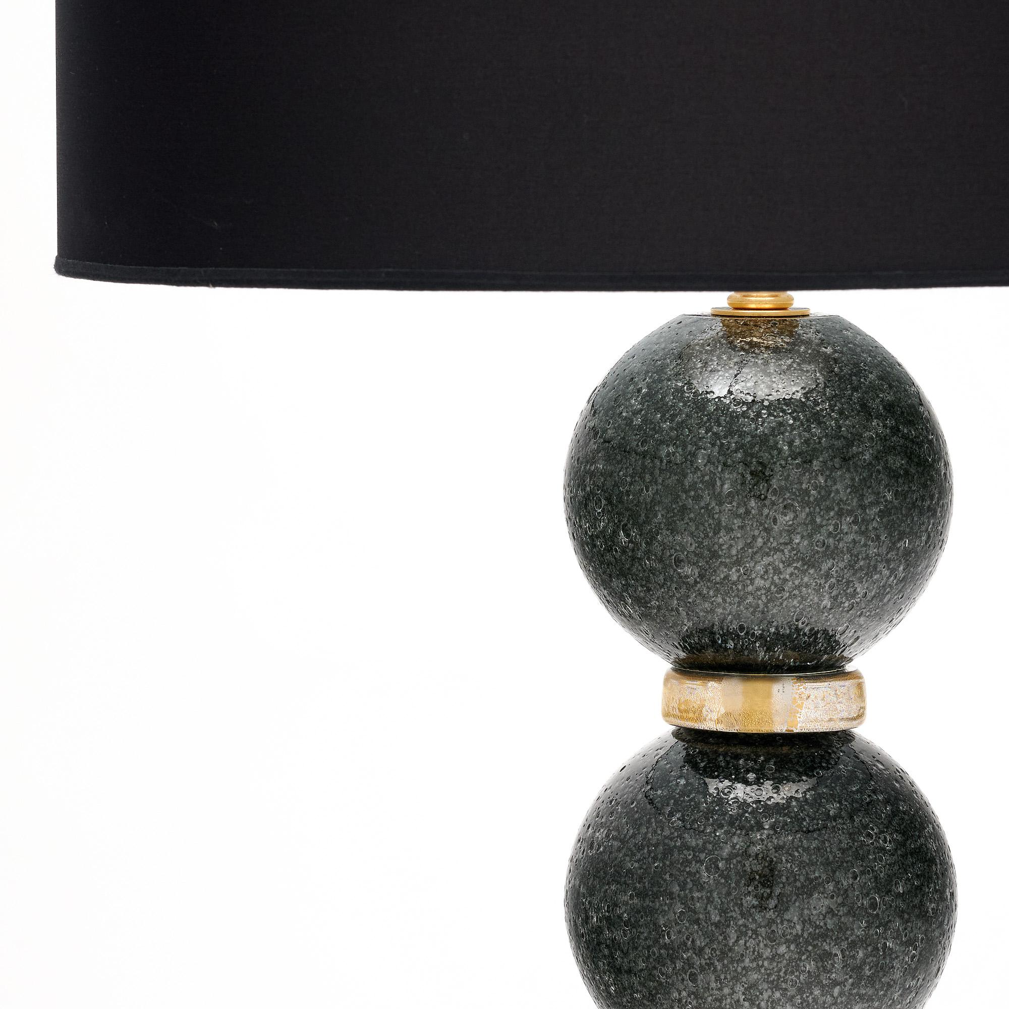 Black Murano Glass ‘Pulegoso’ Lamps In New Condition For Sale In Austin, TX