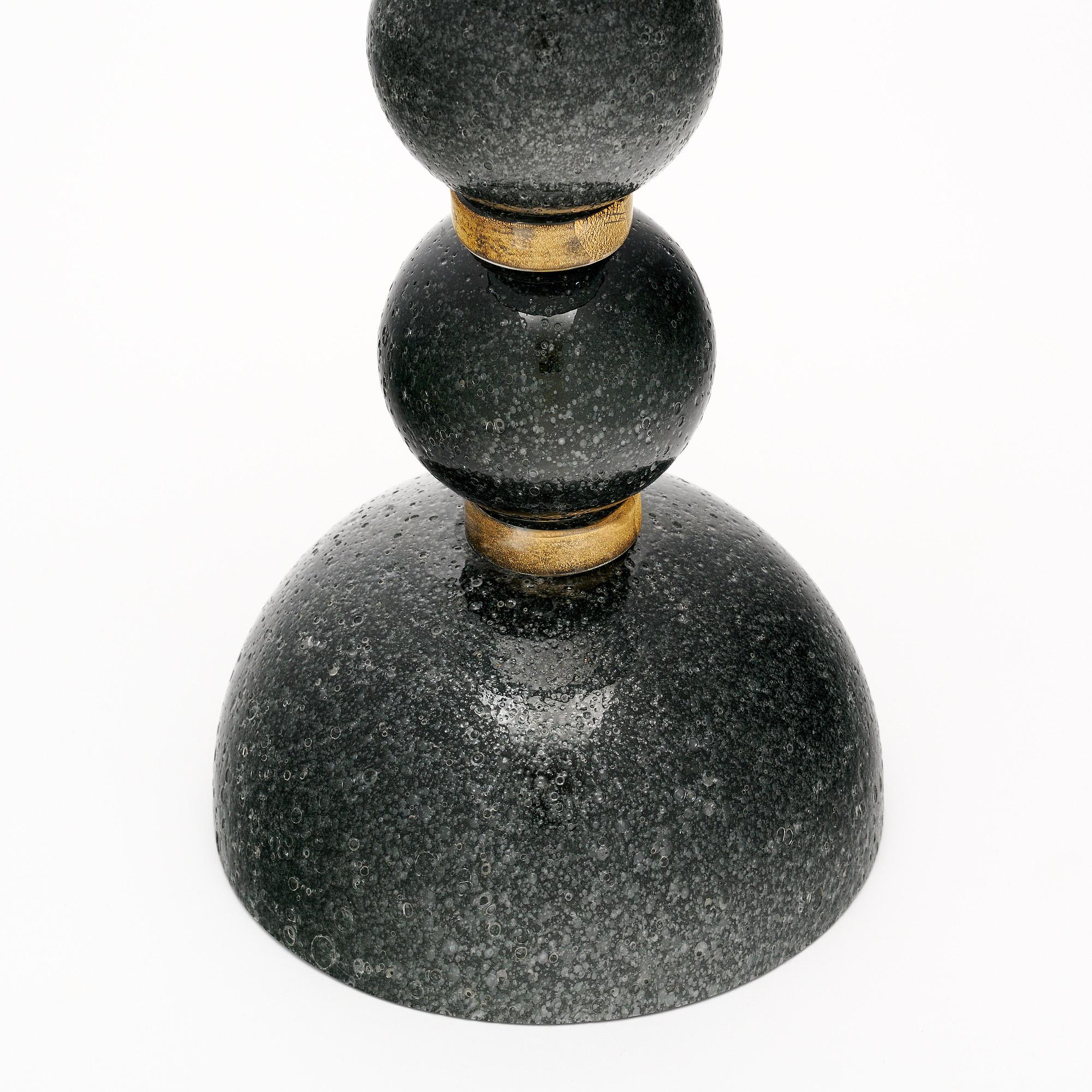 Contemporary Black Murano Glass ‘Pulegoso’ Lamps For Sale