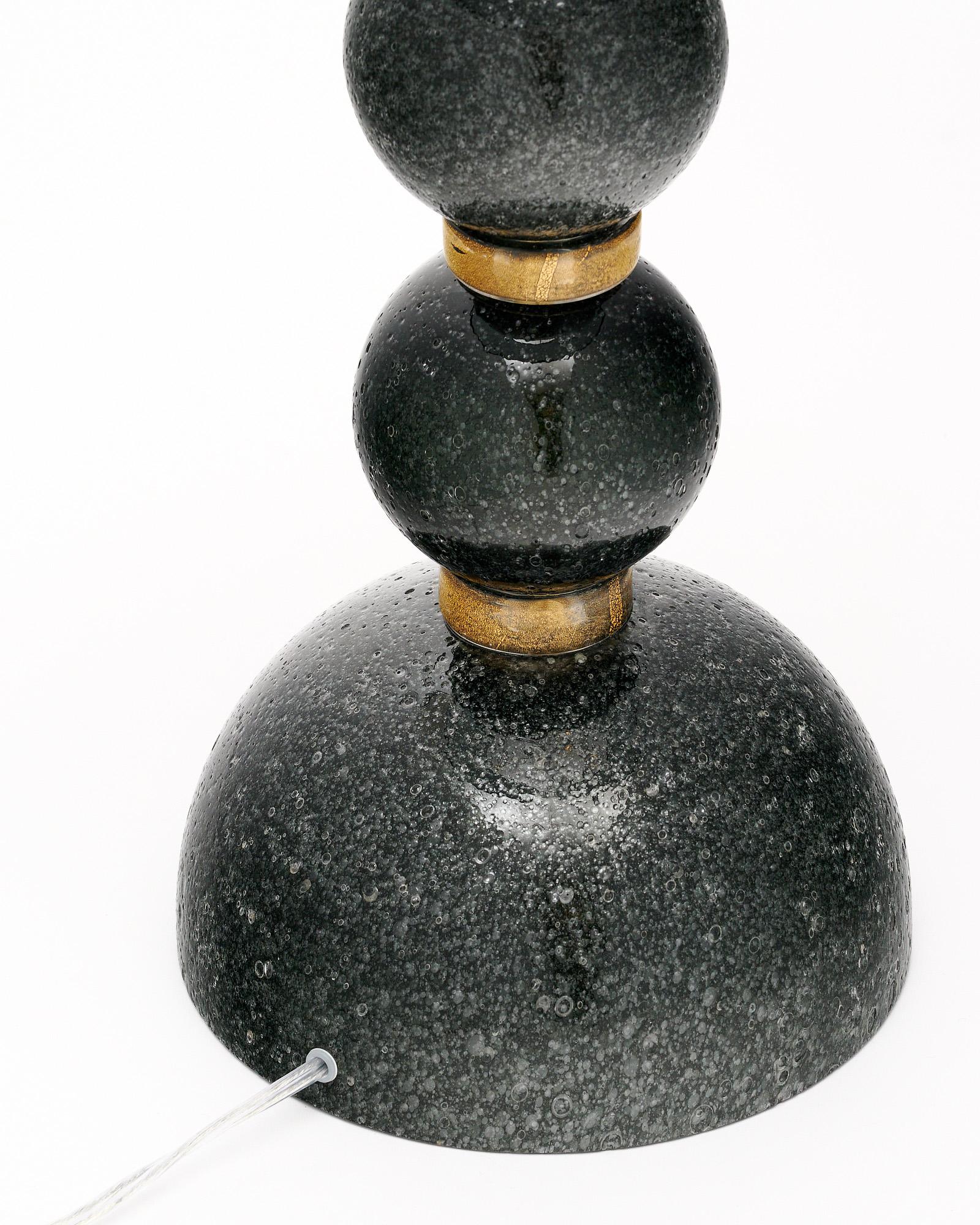 Black Murano Glass ‘Pulegoso’ Lamps For Sale 2