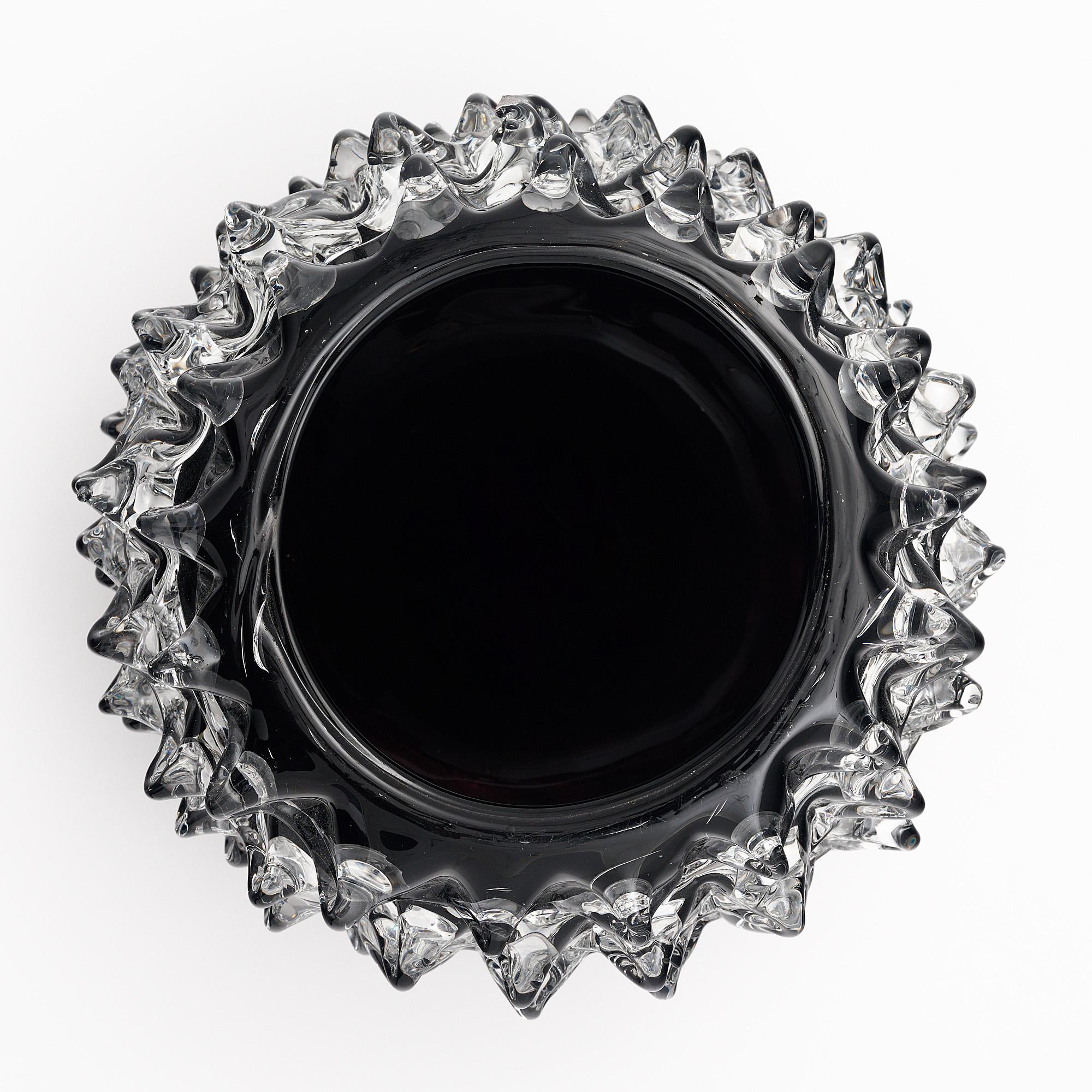 Contemporary Black Murano Glass Rostrate Bowl For Sale