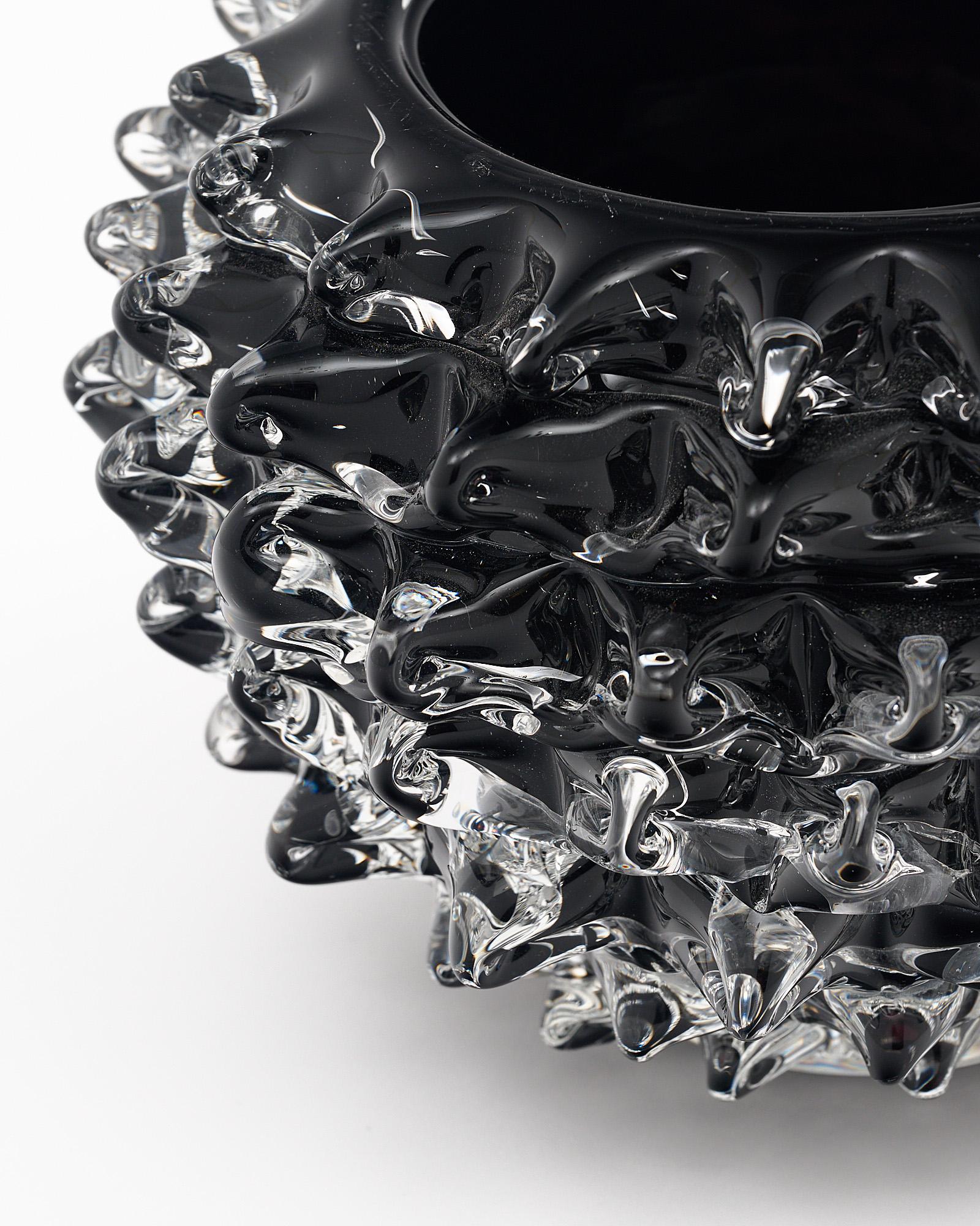 Black Murano Glass Rostrate Bowl For Sale 1