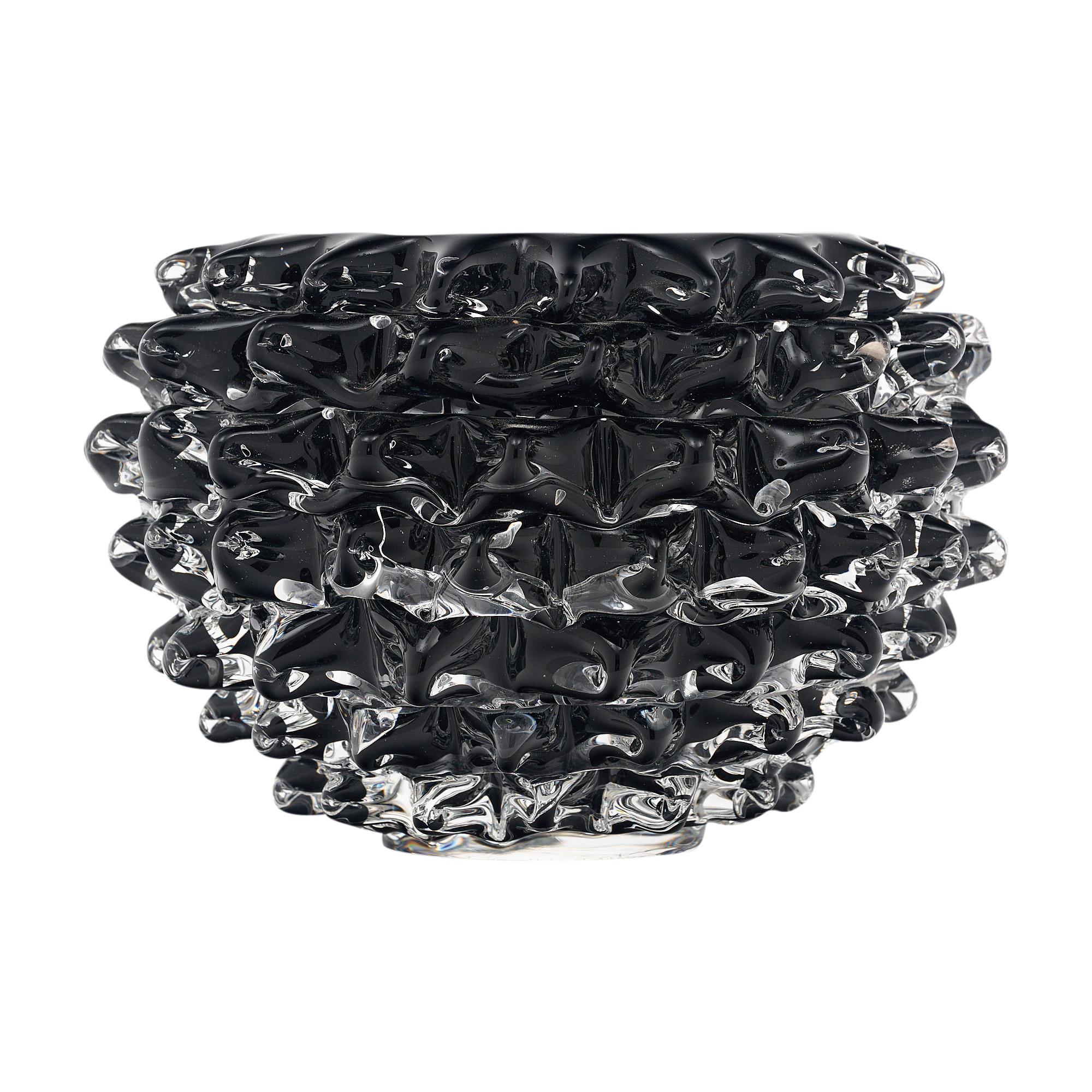 Black Murano Glass Rostrate Bowl For Sale