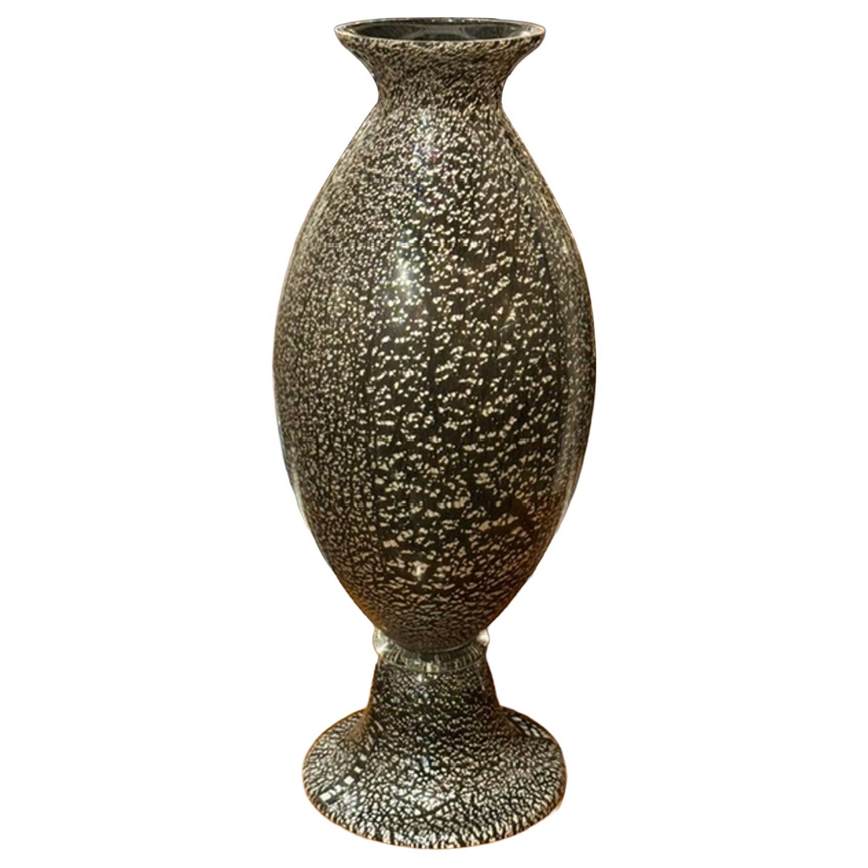 Black Murano Glass Vase For Sale