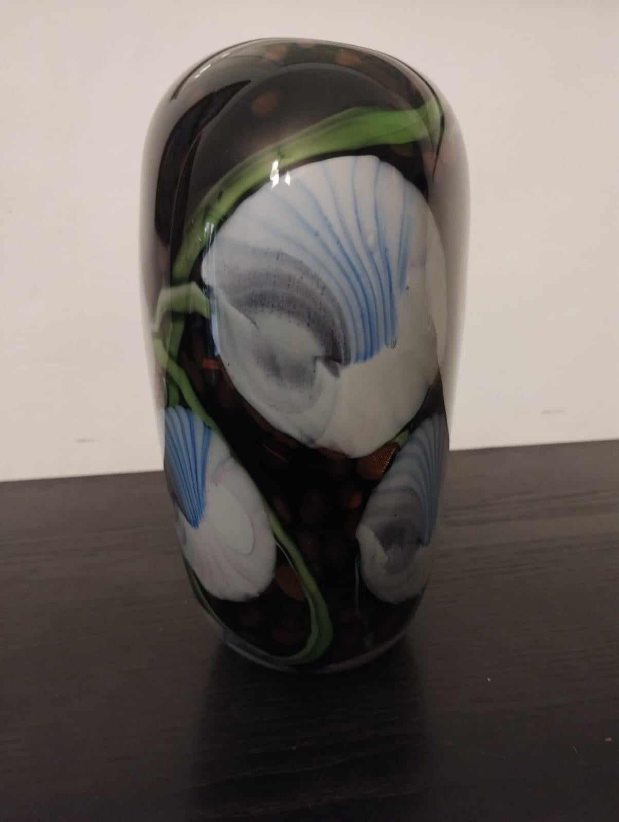 Vaso in vetro di Murano nero, Italia 1980 in vendita 4