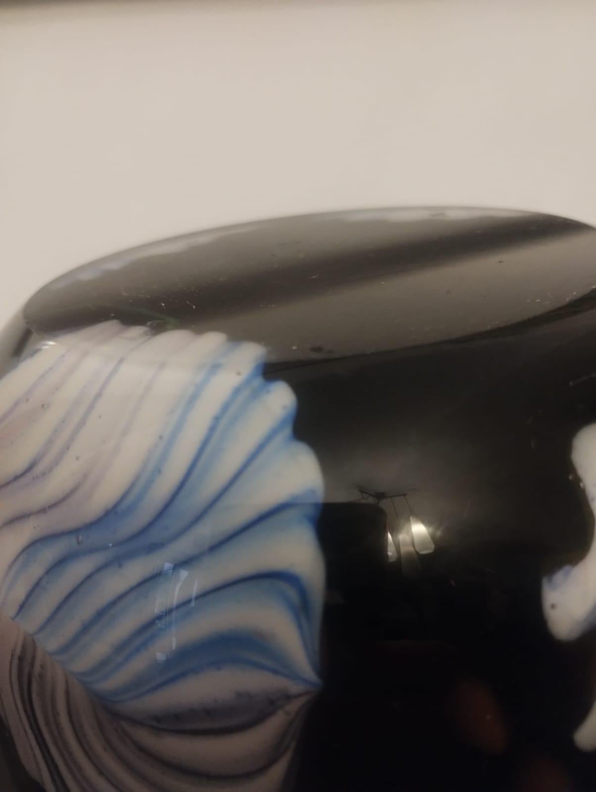 Vase en verre noir de Murano, Italie 1980 en vente 2