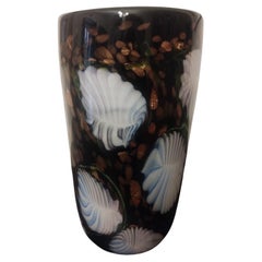 Vaso in vetro di Murano nero, Italia 1980