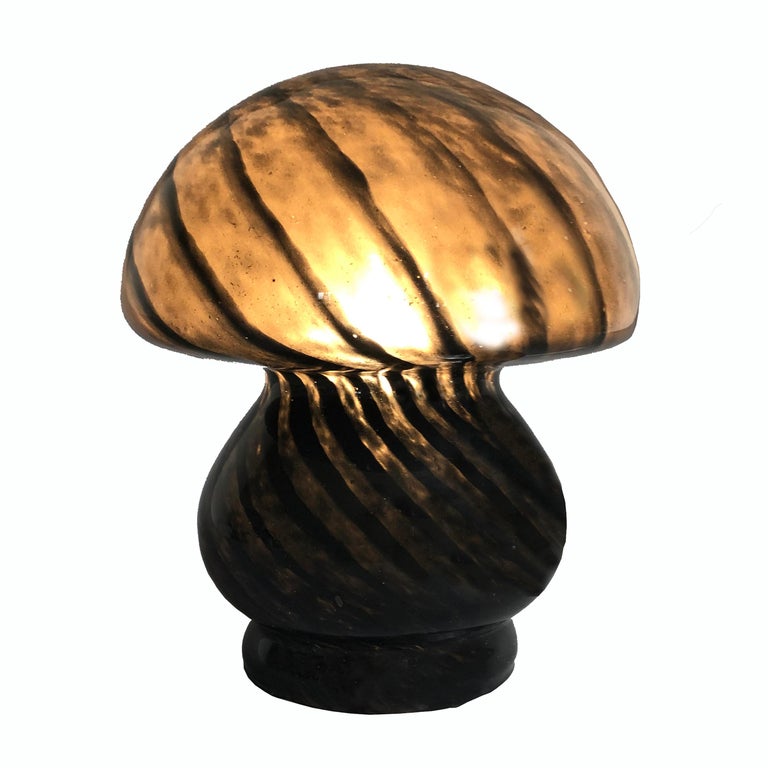 Black Murano Mushroom Table Lamp, Italy, 1970s at 1stDibs