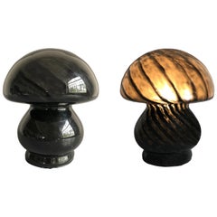 Black Murano Mushroom Table Lamp, Italy, 1970s