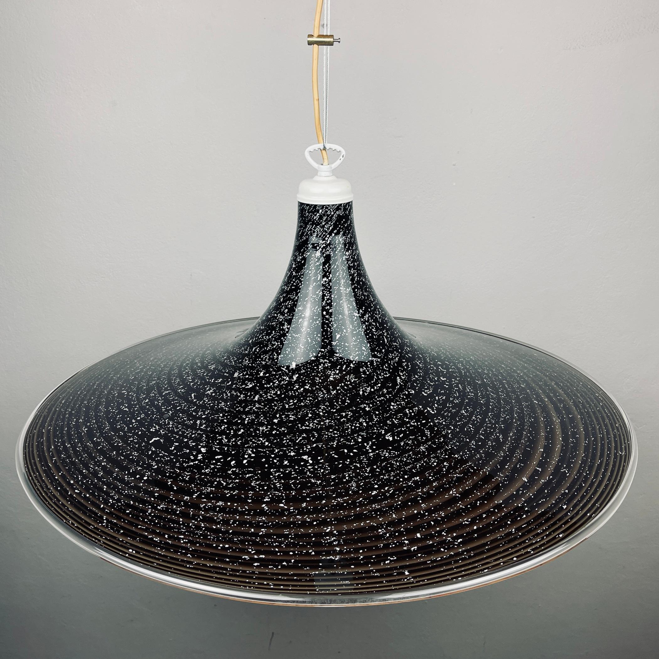 Black Murano Pendant Lamp, Italy, 1970s 3