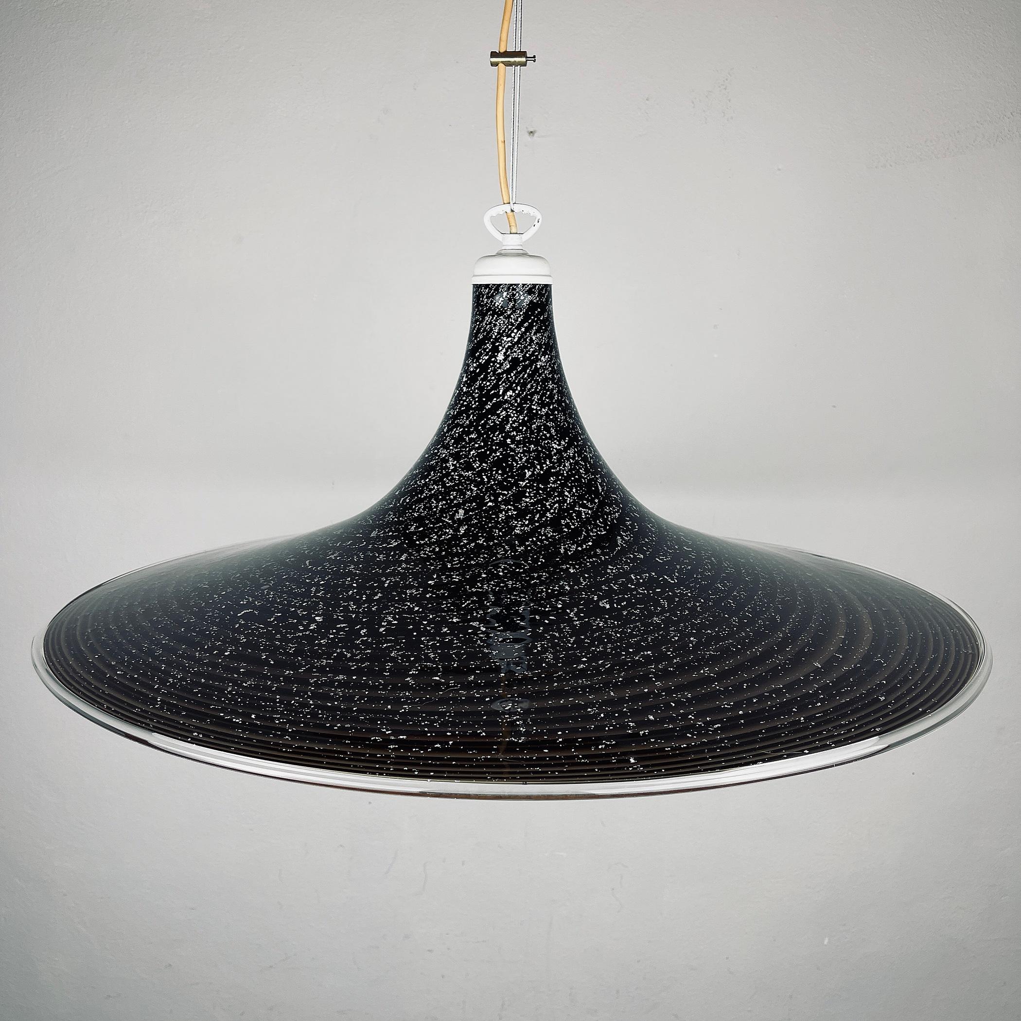Black Murano Pendant Lamp, Italy, 1970s In Good Condition In Miklavž Pri Taboru, SI
