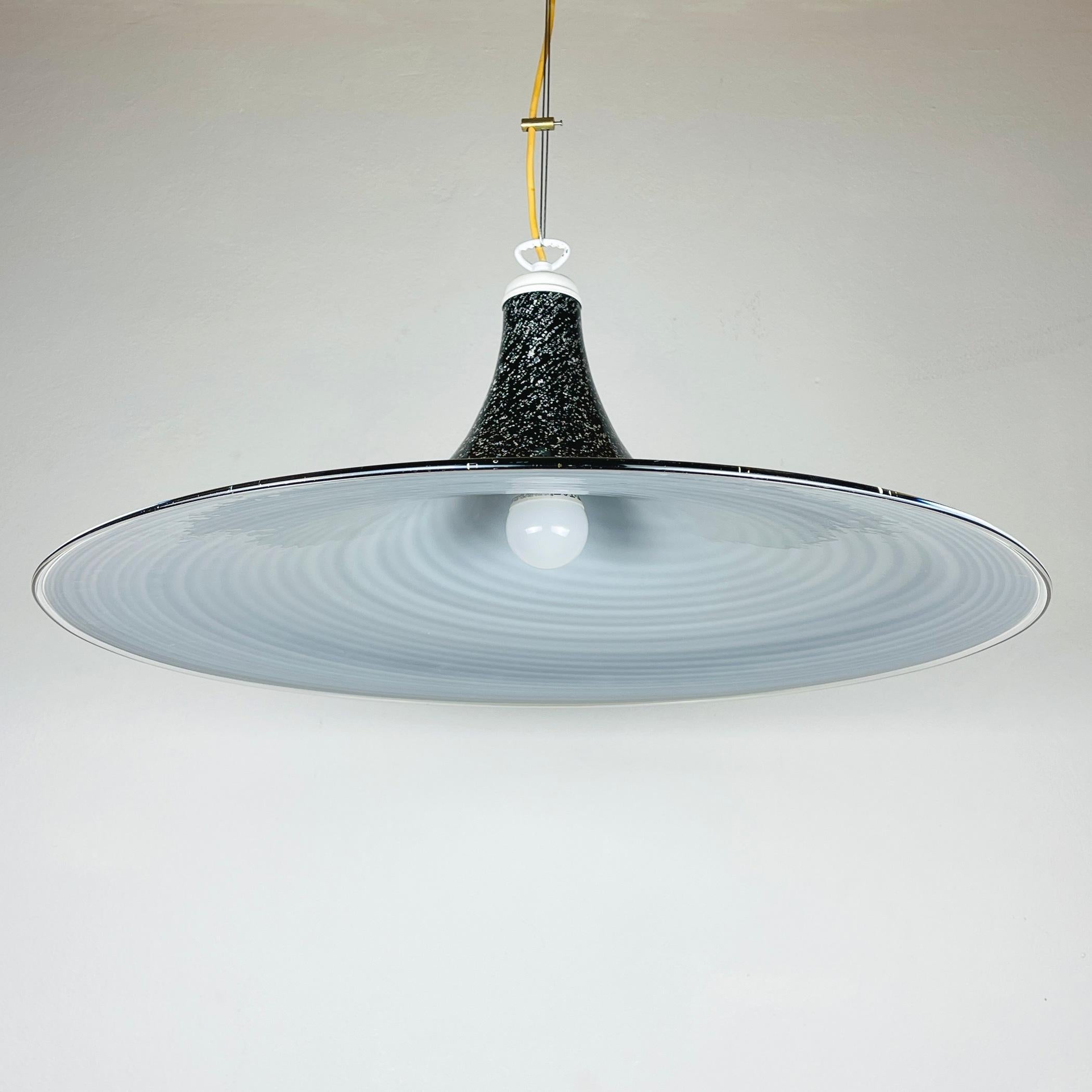 20th Century Black Murano Pendant Lamp, Italy, 1970s